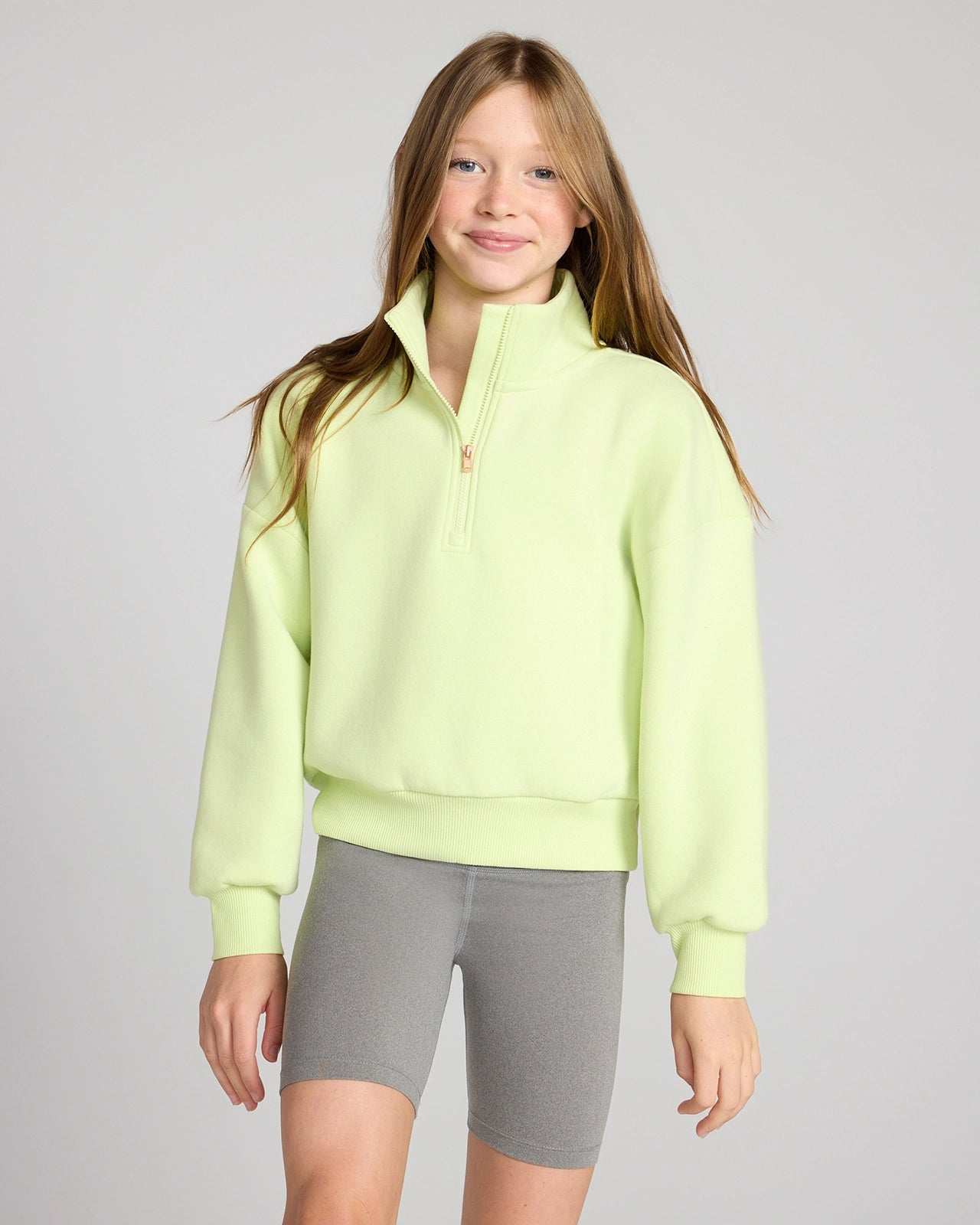 The Girls' Active Soft GRS Certified Recycled Poly Bike Short - Heather Gray