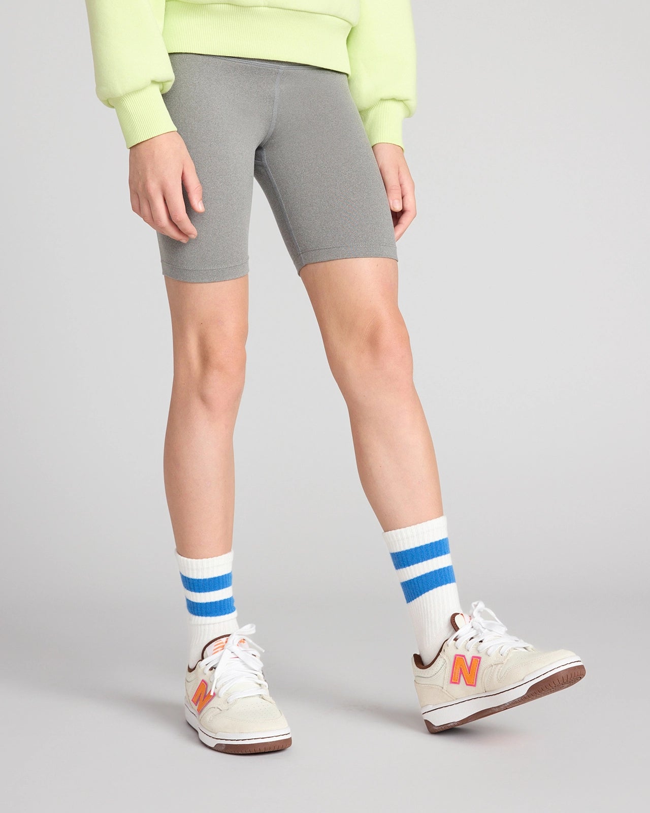 The Girls' Active Soft GRS Certified Recycled Poly Bike Short - Heather Gray