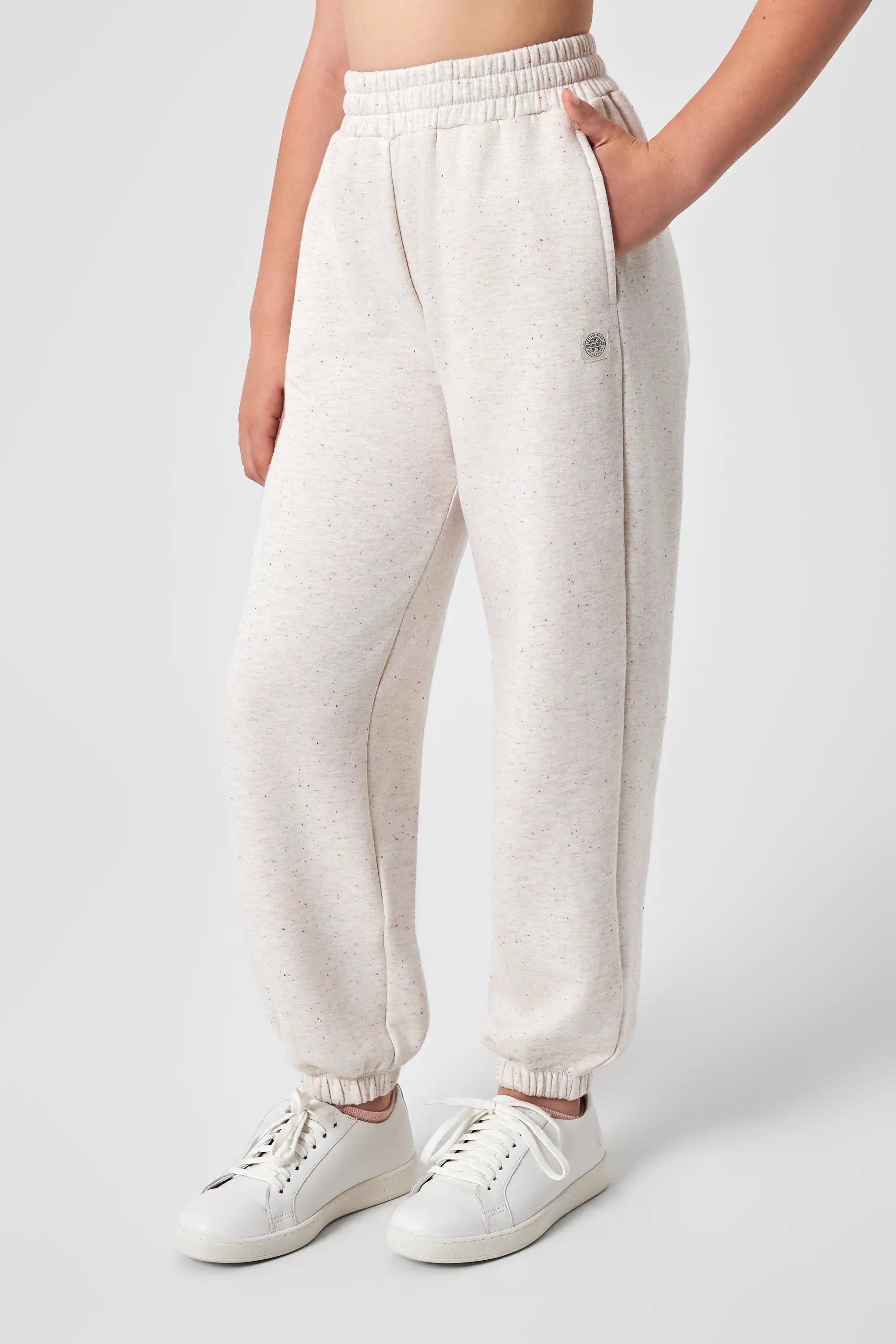 The Girls' Ecovero™ + GRS Certified Recycled Poly Candy Fleece Jogger - Light Gray