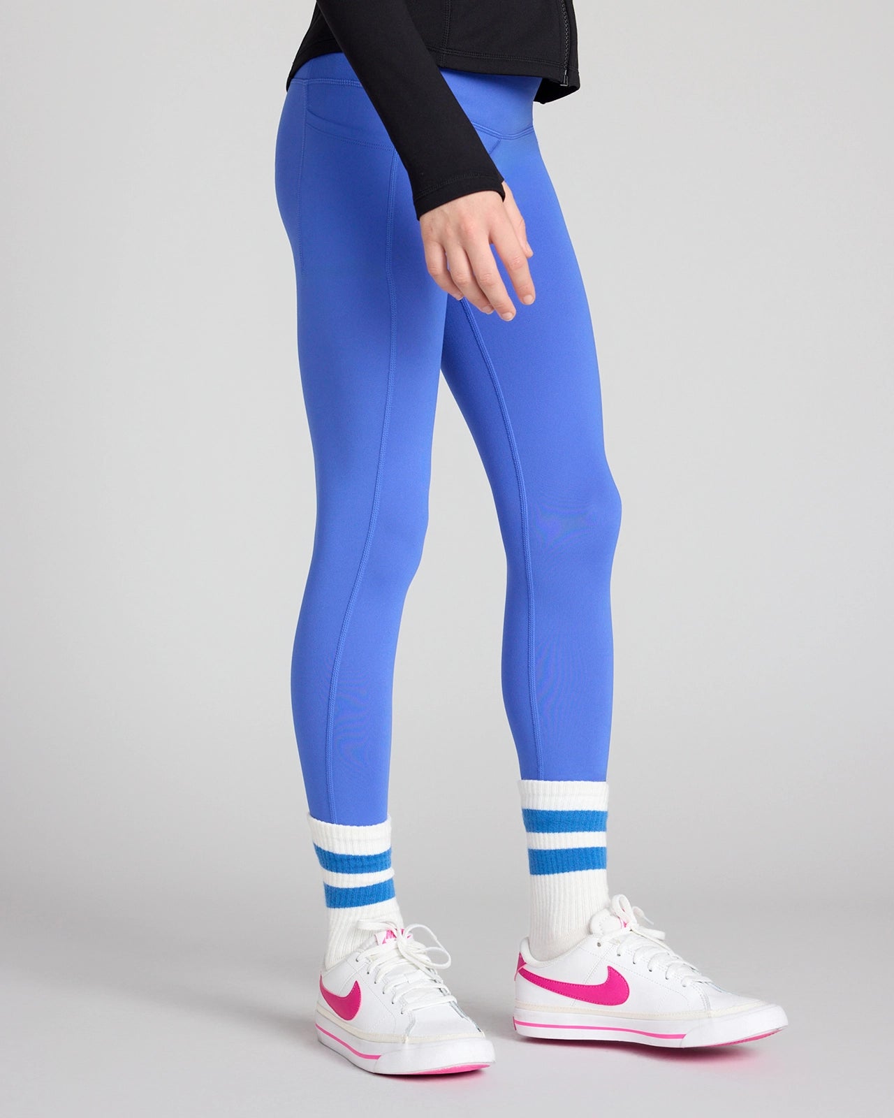 The Girls' Active Stretch GRS Certified Recycled Poly 7/8 Legging - Dazzling Blue