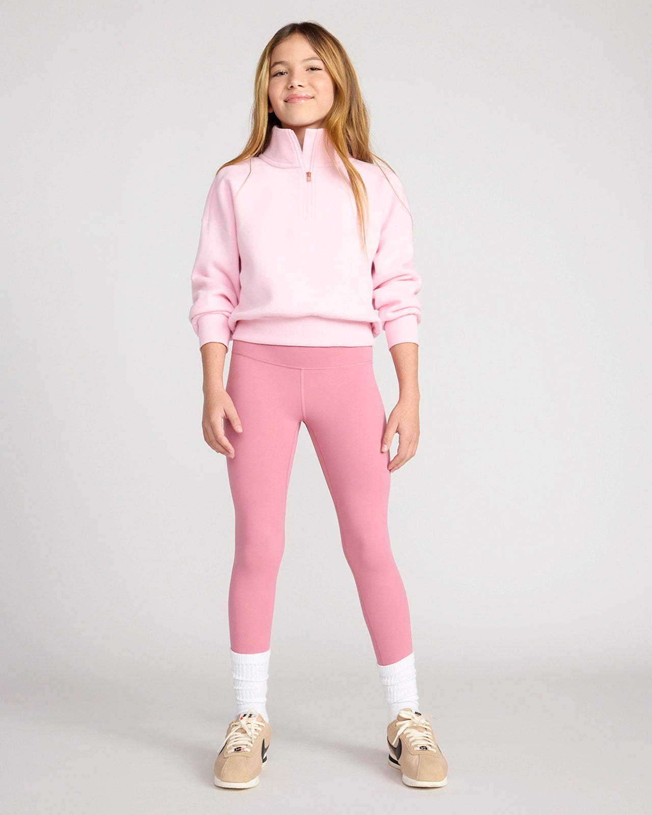 The Kids' Active Buttery-Soft GRS Certified Recycled Nylon Legging - Bubblegum Pink
