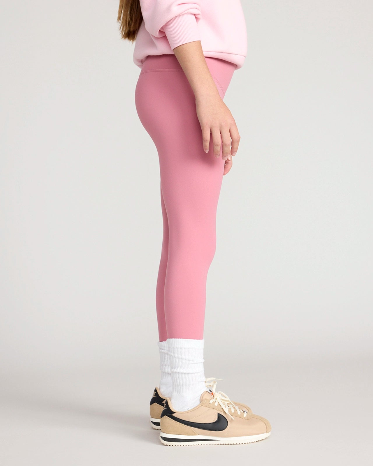 The Kids' Active Buttery-Soft GRS Certified Recycled Nylon Legging - Bubblegum Pink