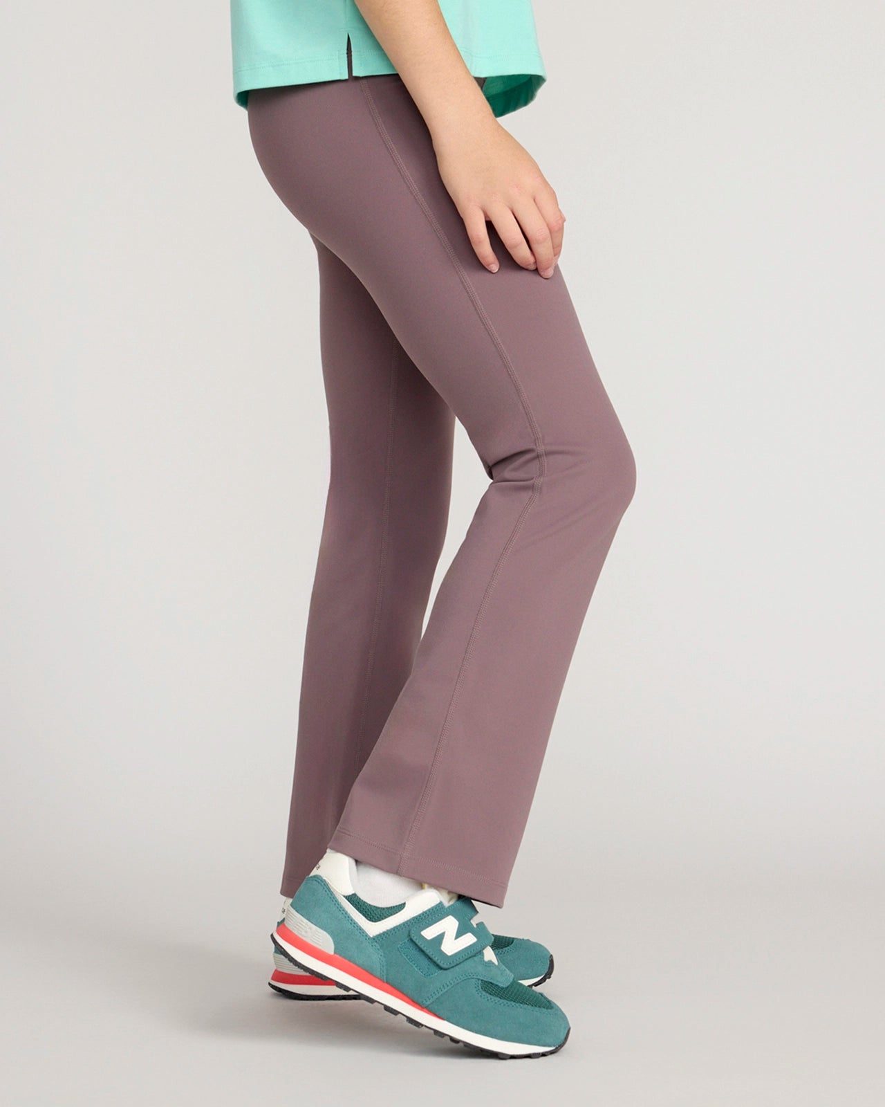 The Kids' Active Buttery-Soft GRS Certified Recycled Nylon Flare Pant - Dark Mauve