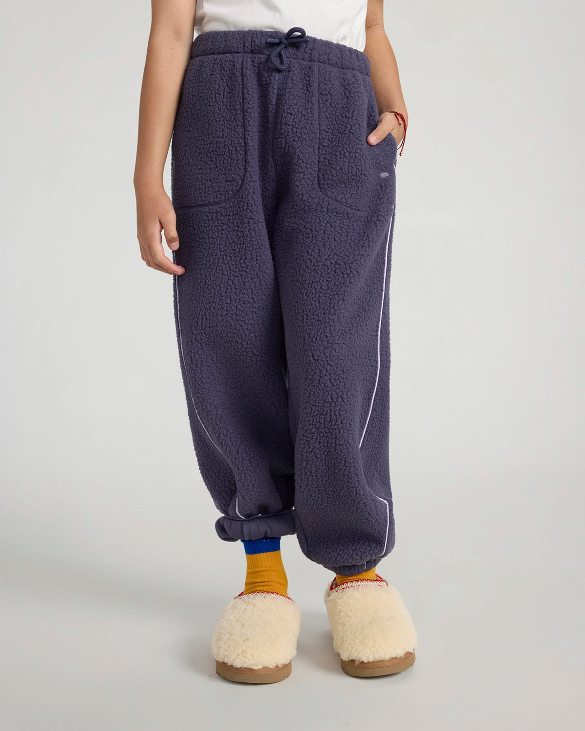 The Soft Luxe Berber Piping Jogger - Purplish Grey