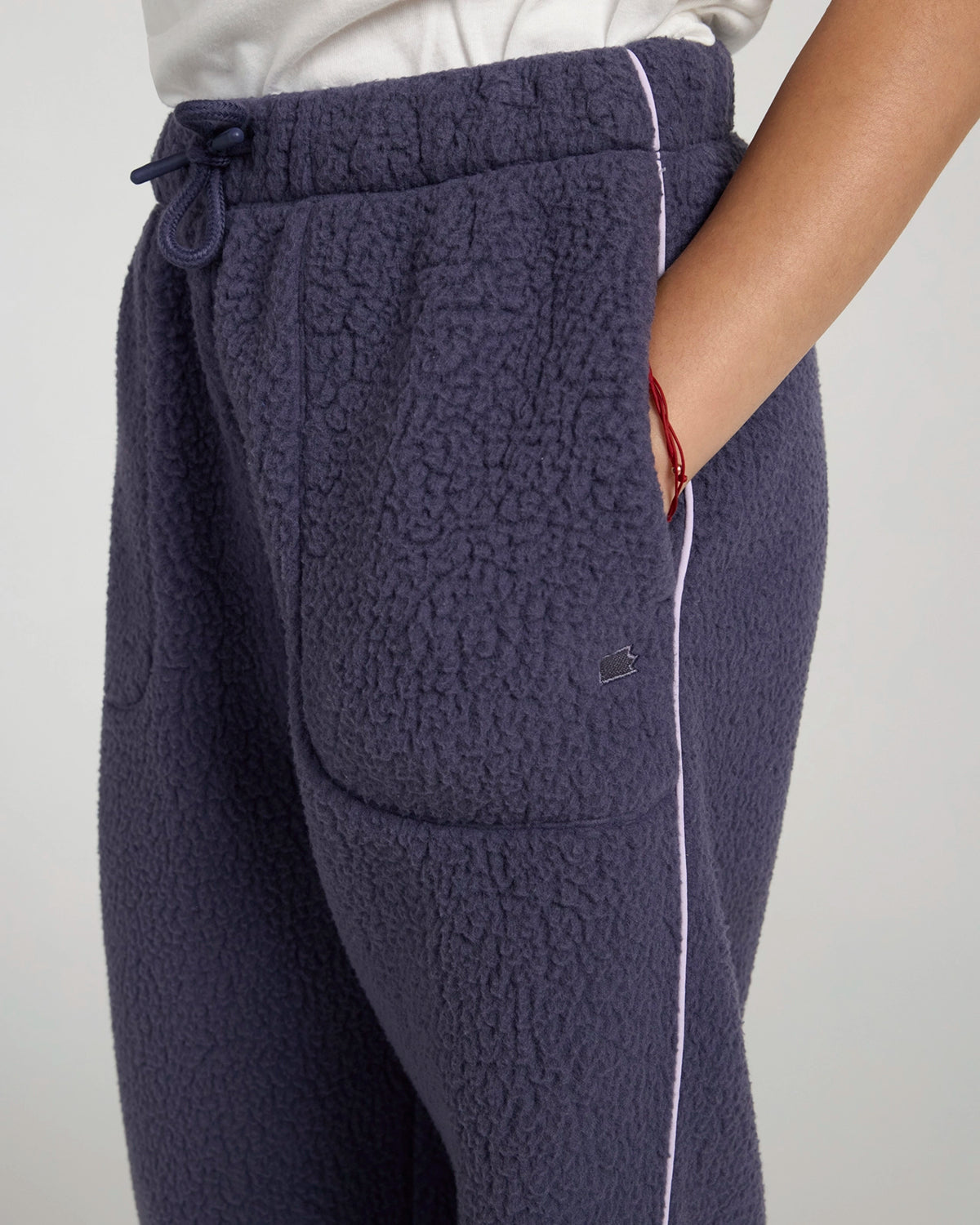 The Soft Luxe Berber Piping Jogger - Purplish Grey