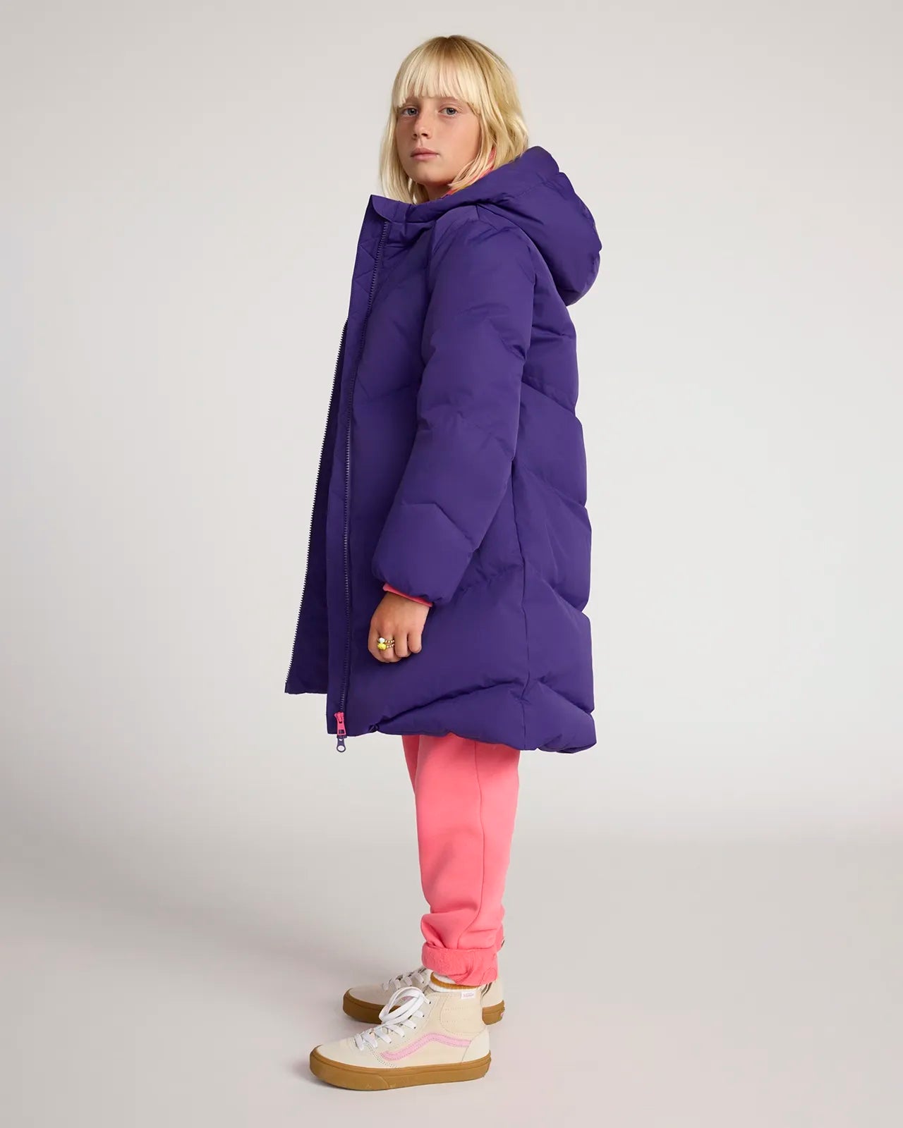 The Girls' Soft Stretch GRS Certified Recycled Polyester 3-Tier Dress - Purple