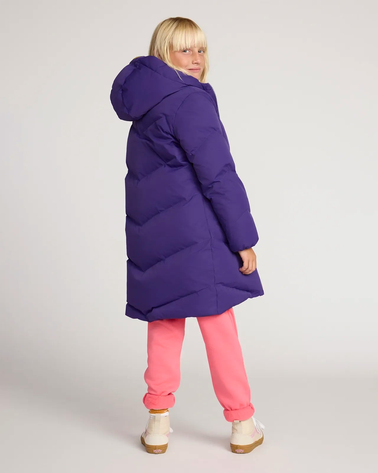 The Girls' Soft Stretch GRS Certified Recycled Polyester 3-Tier Dress - Purple