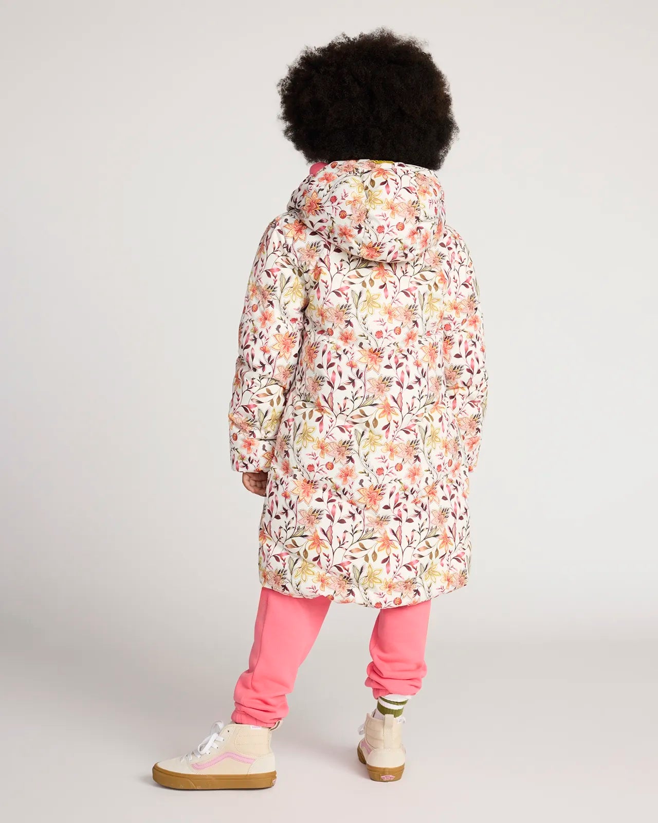 The Girls' RDS 700 Fill Power GRS Certified Recycled Poly Medium Length Parka - Floral Print