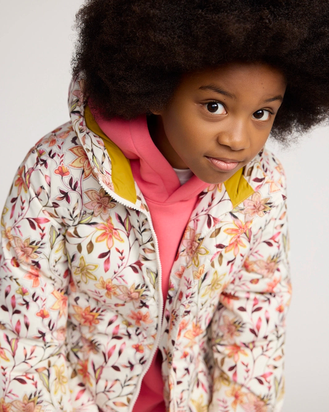 The Girls' RDS 700 Fill Power GRS Certified Recycled Poly Medium Length Parka - Floral Print