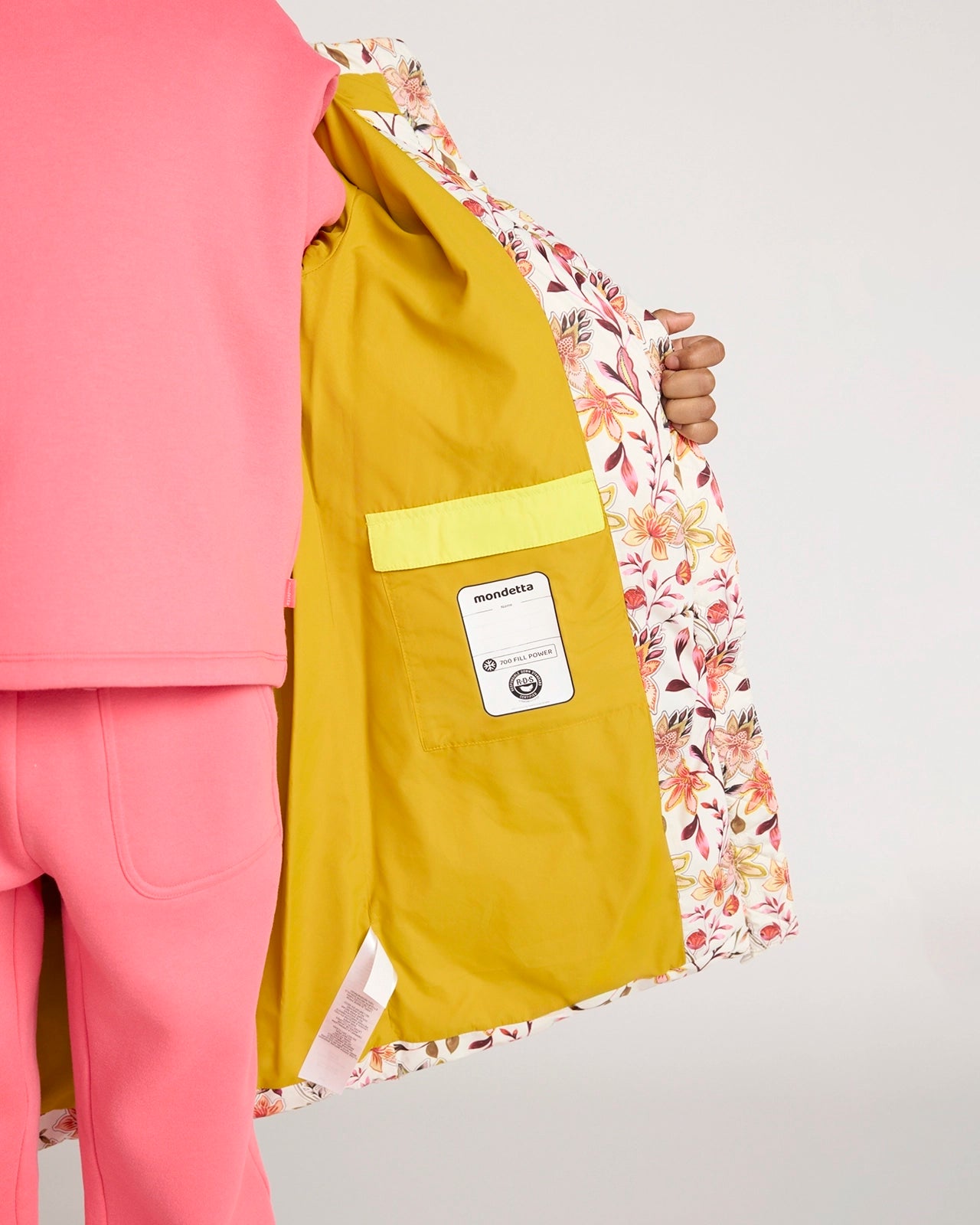 The Girls' RDS 700 Fill Power GRS Certified Recycled Poly Medium Length Parka - Floral Print