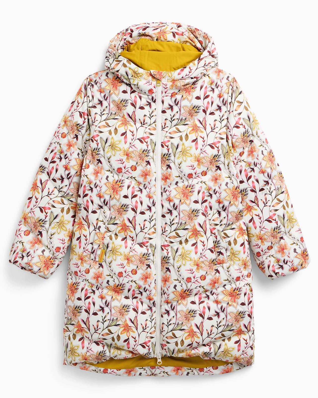 The Girls' RDS 700 Fill Power GRS Certified Recycled Poly Medium Length Parka - Floral Print