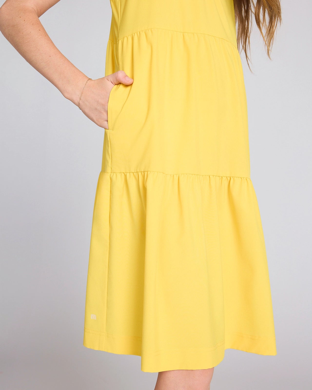 The Girls' Soft Luxe GRS Certified Recycled Poly 3-Tier Dress - Sunny Yellow