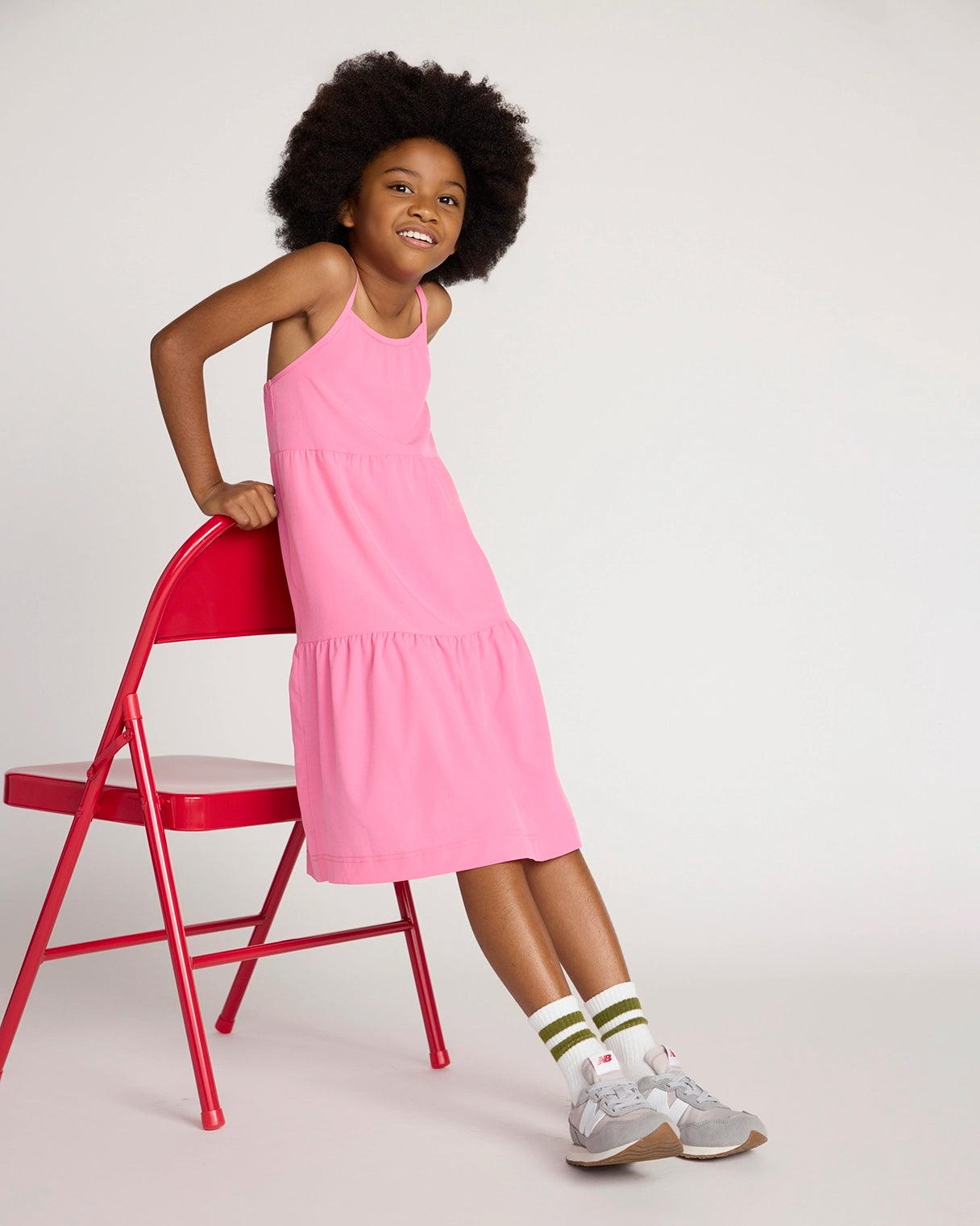 Girl's Three Tier Dress - Pink