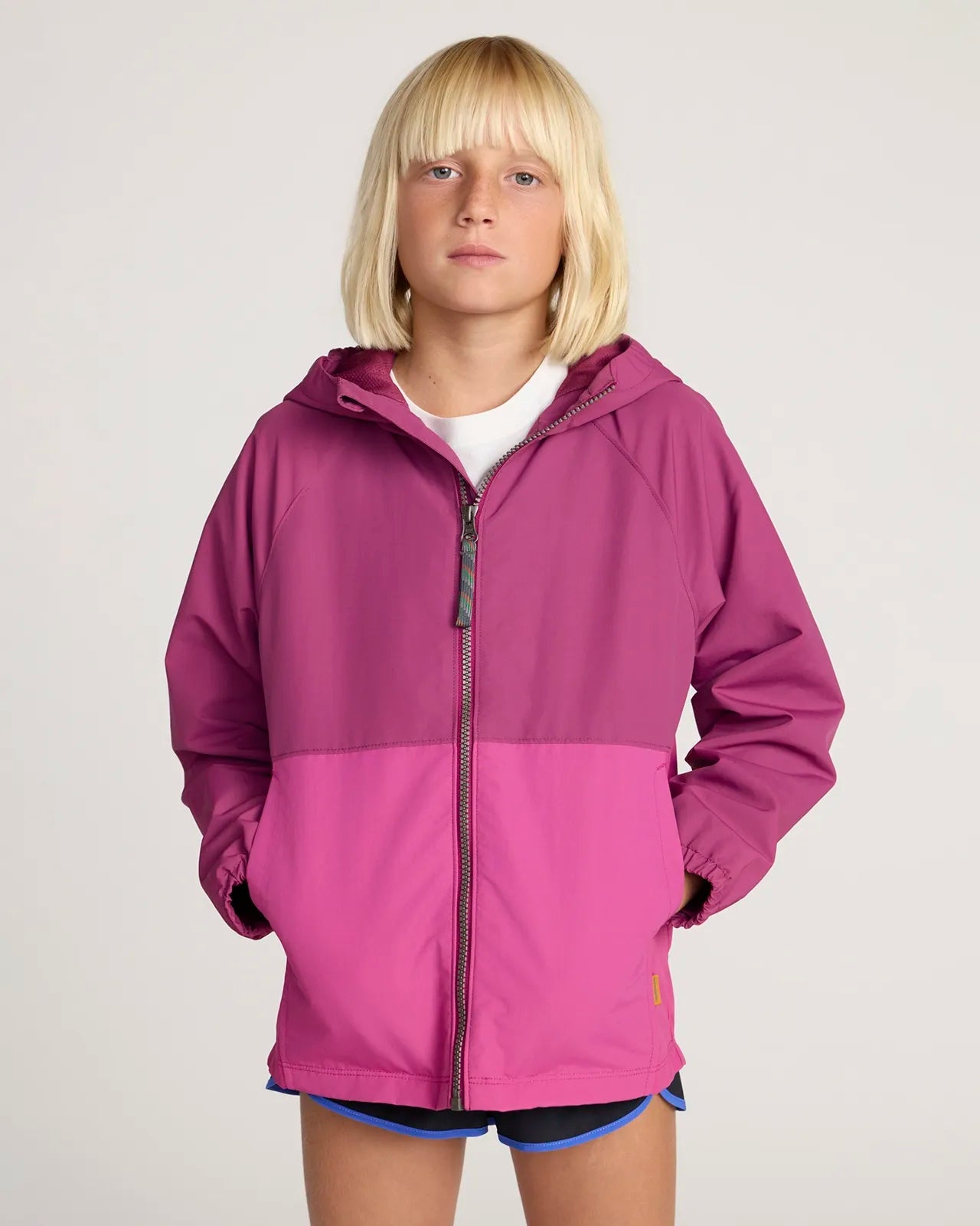 Unisex Kid’s Color Block Rain Jacket - Pink/Pink