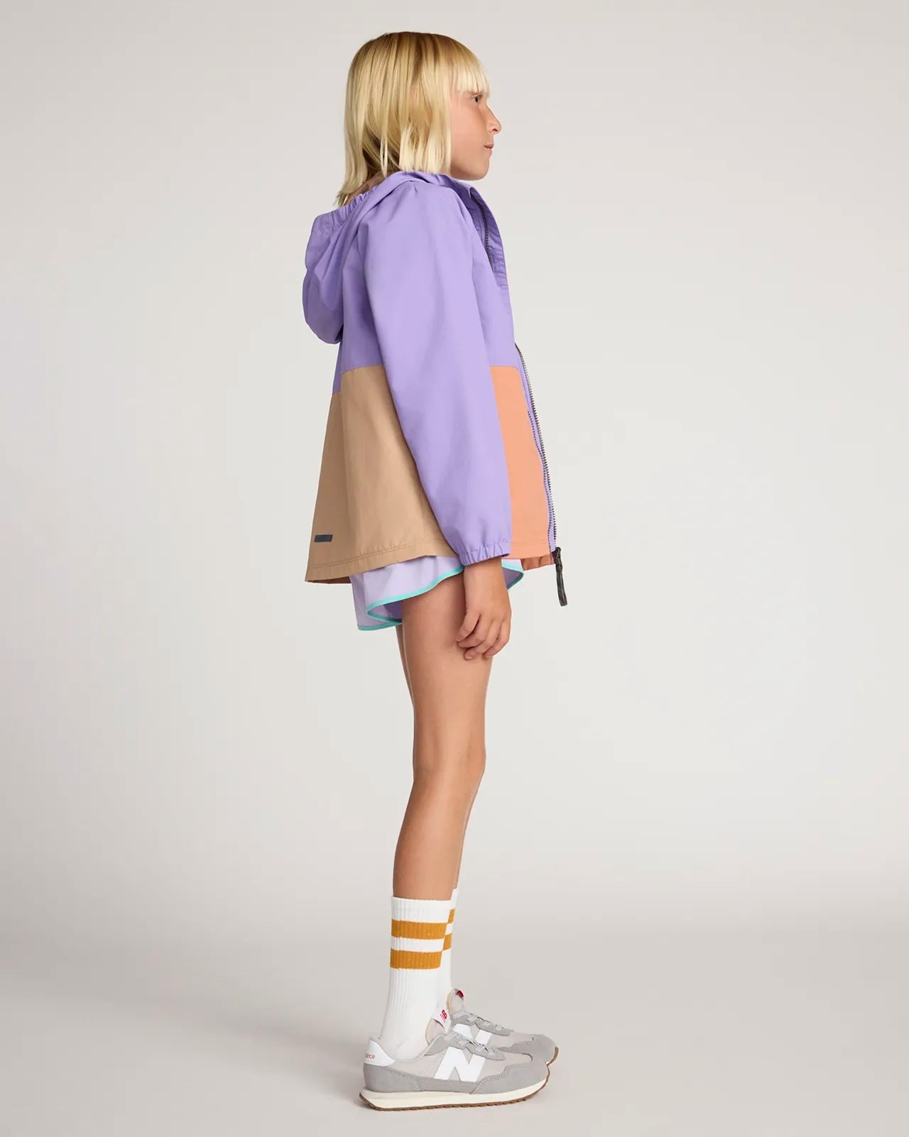 Unisex Kid’s Color Block Rain Jacket - Purple/Orange