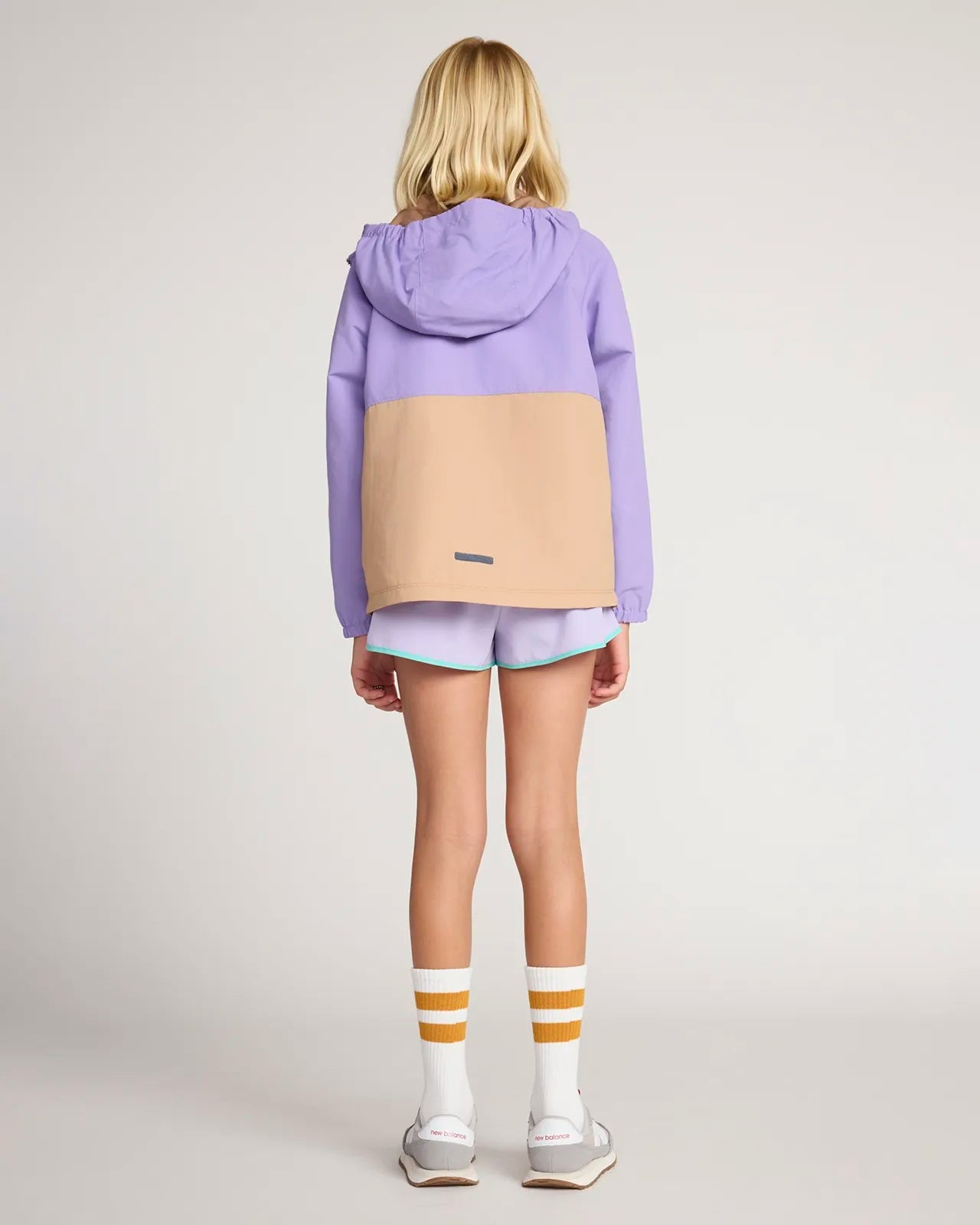 Unisex Kid’s Color Block Rain Jacket - Purple/Orange