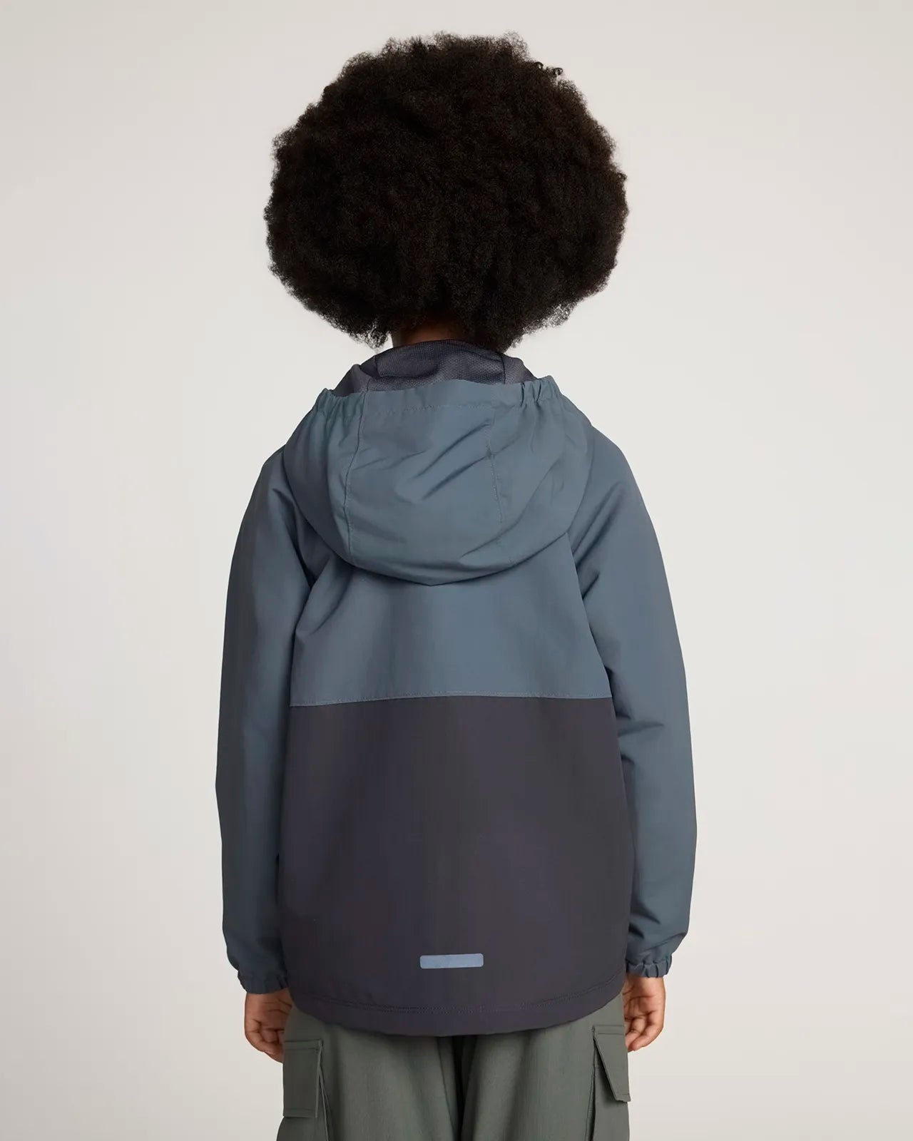 Unisex Kid’s Color Block Rain Jacket - Black/Grey