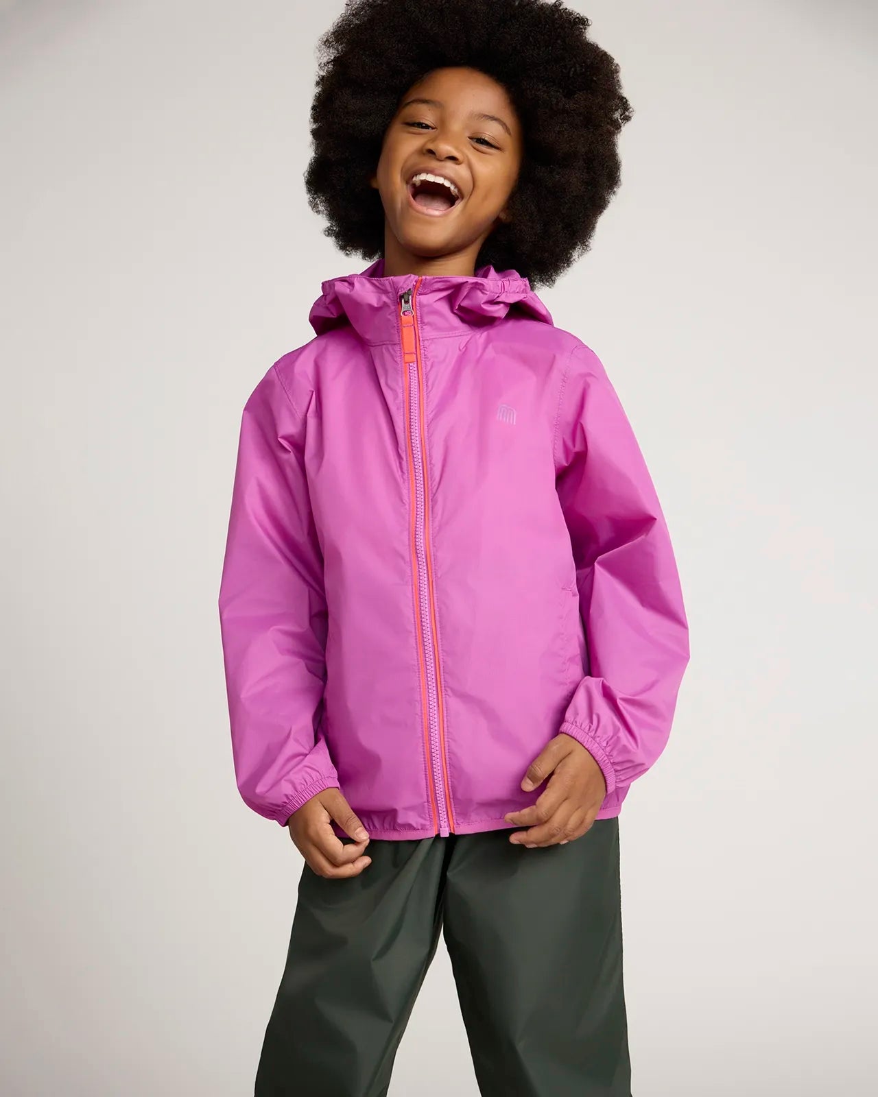 The Kids' Packable GRS Certified Recycled Nylon Splash Rain Jacket - Bright Pink