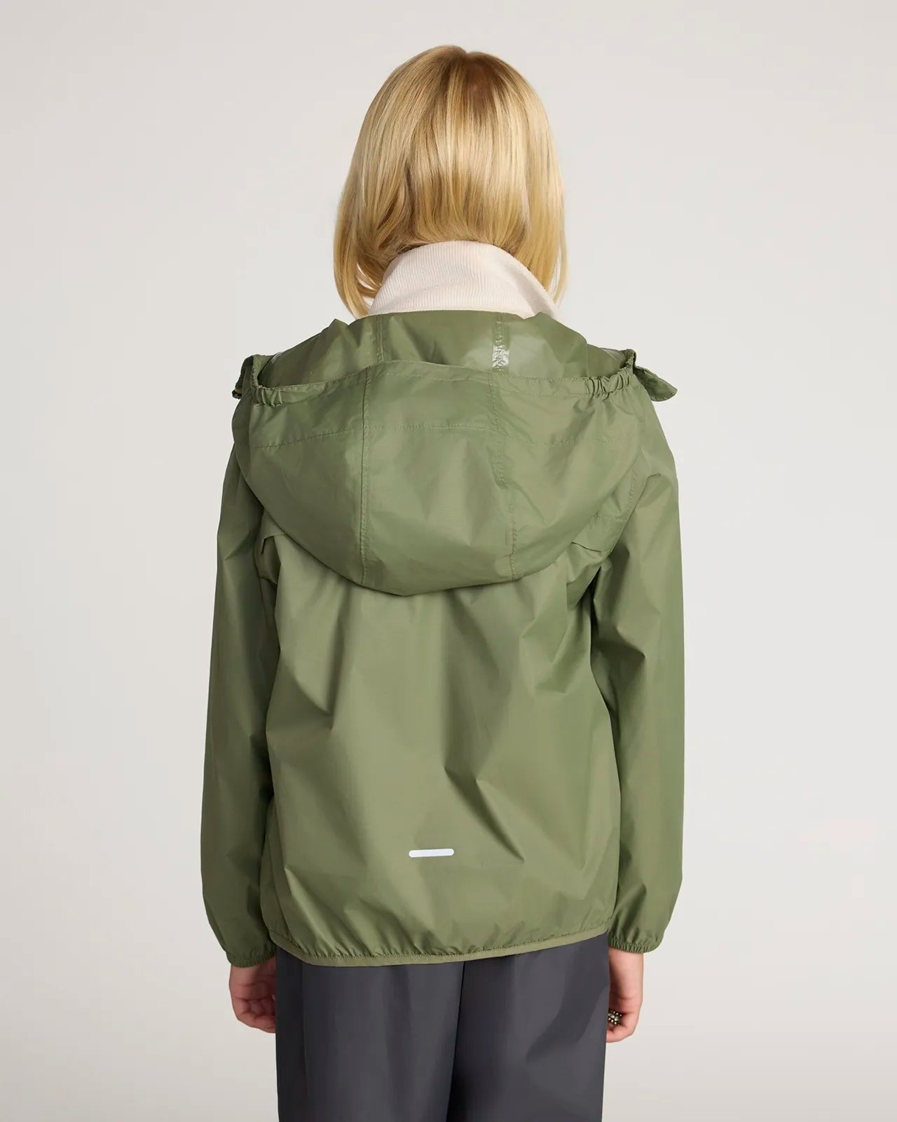 The Kids' Packable GRS Certified Recycled Nylon Splash Rain Jacket - Olive Green