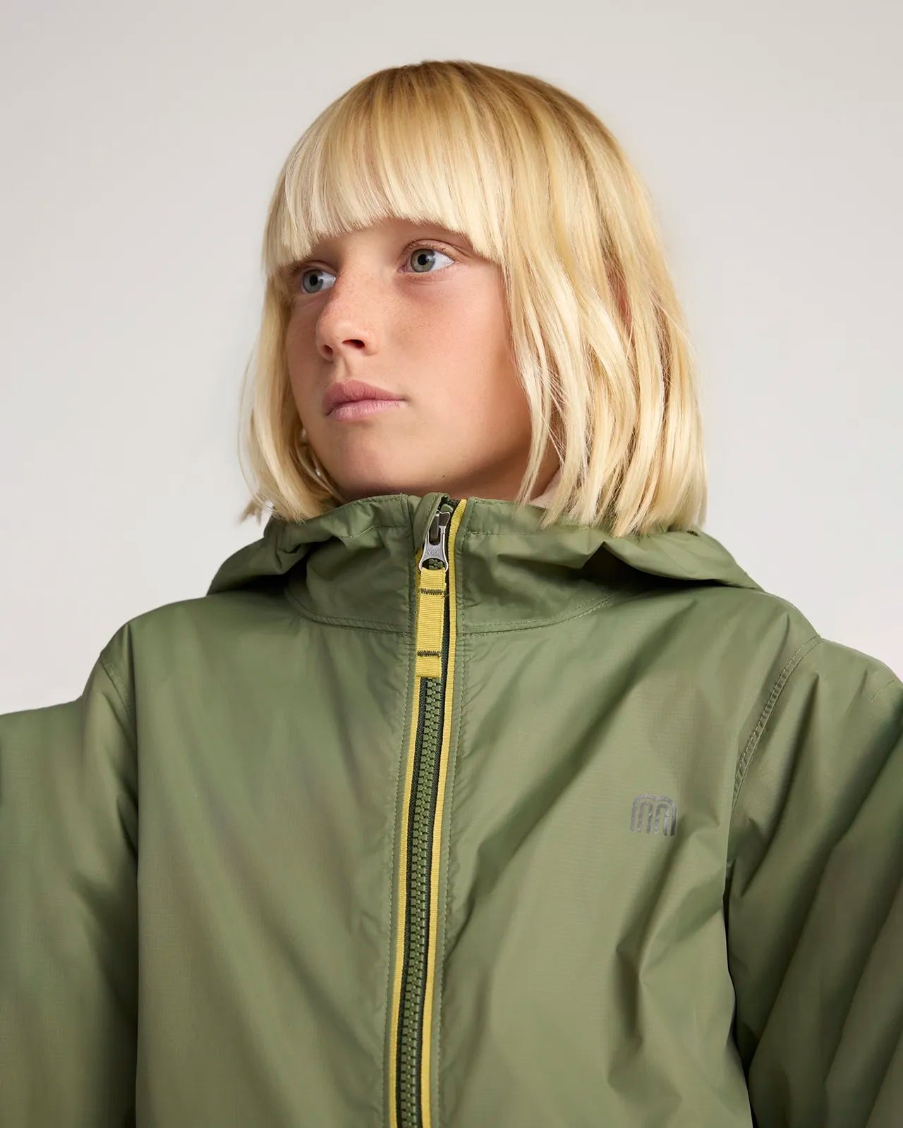The Kids' Packable GRS Certified Recycled Nylon Splash Rain Jacket - Olive Green