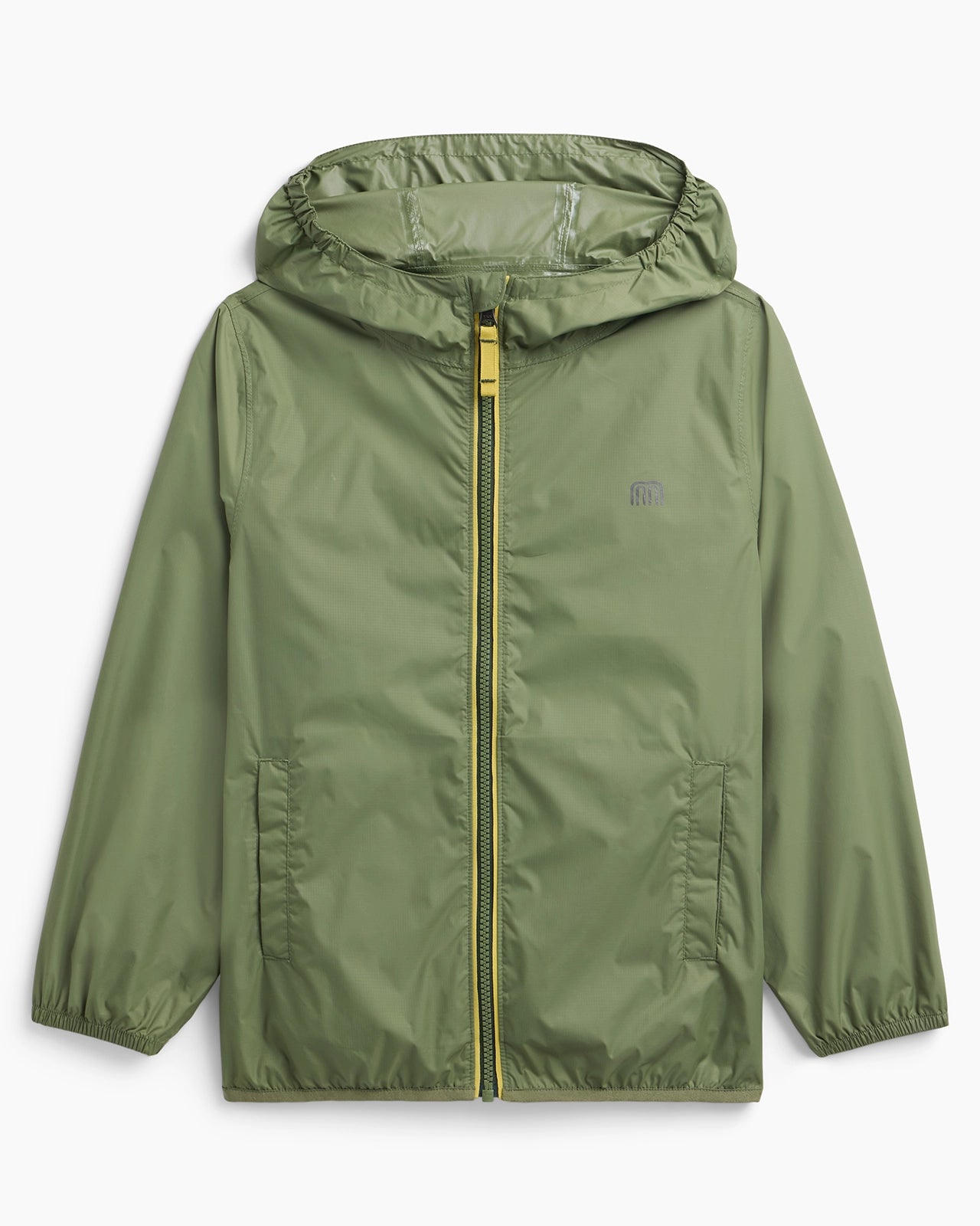 The Kids' Packable GRS Certified Recycled Nylon Splash Rain Jacket - Olive Green