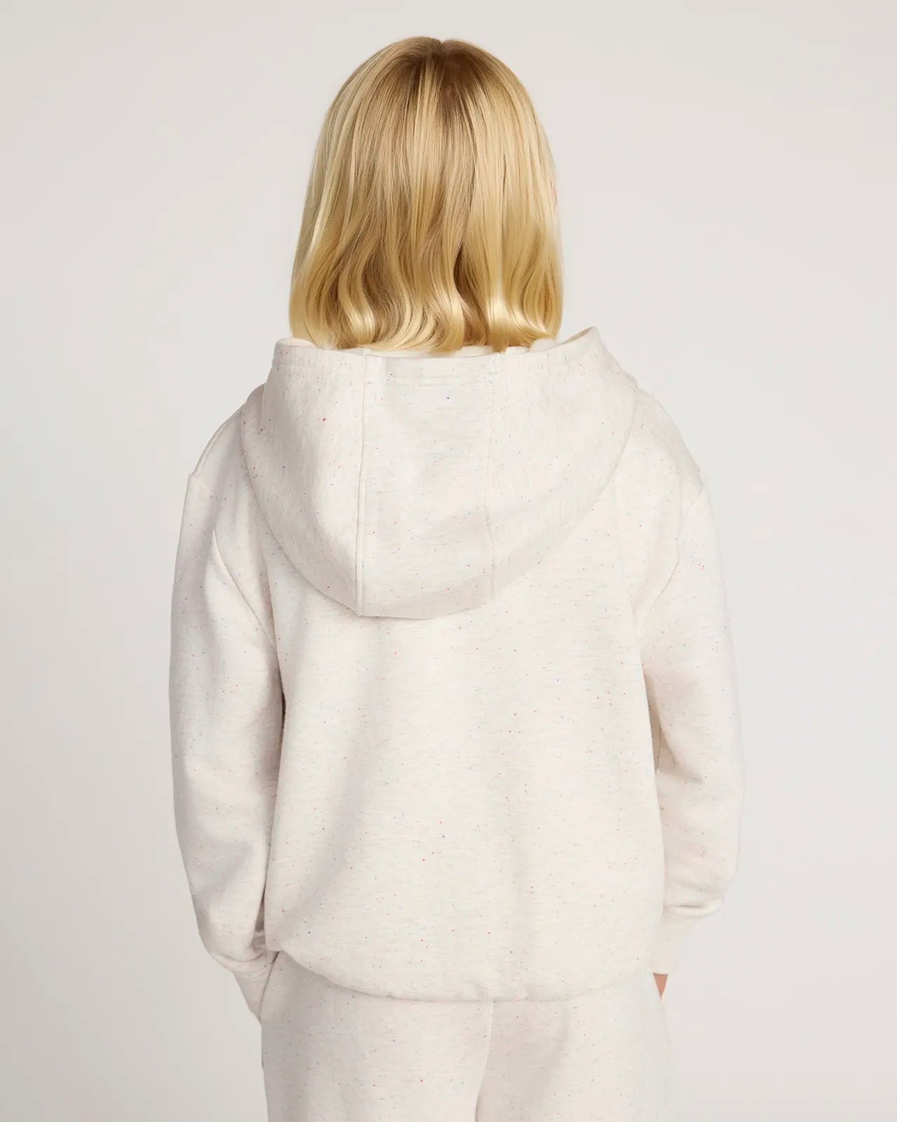 The Kids' Ecovero™ + GRS Certified Recycled Polyester Candy Fleece Hoodie - White