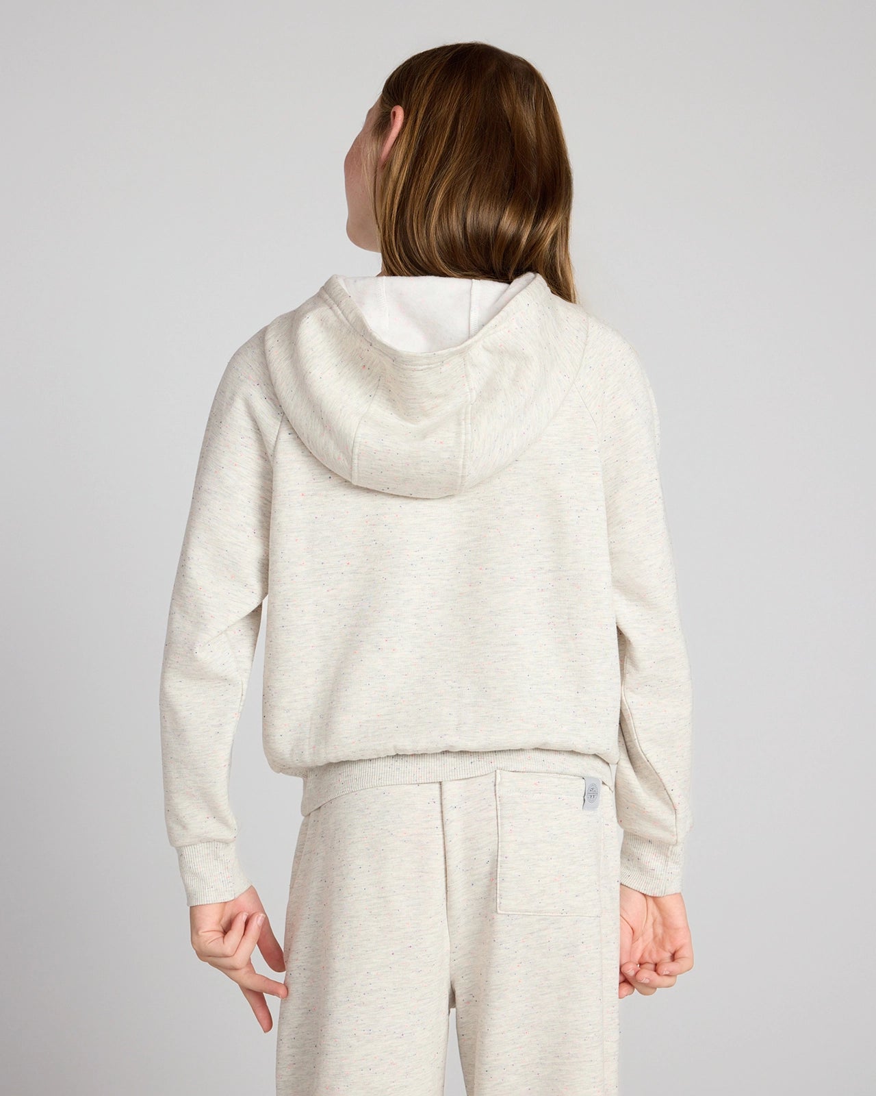 The Kids' Ecovero™ + GRS Certified Recycled Poly Candy Fleece Hoodie - White