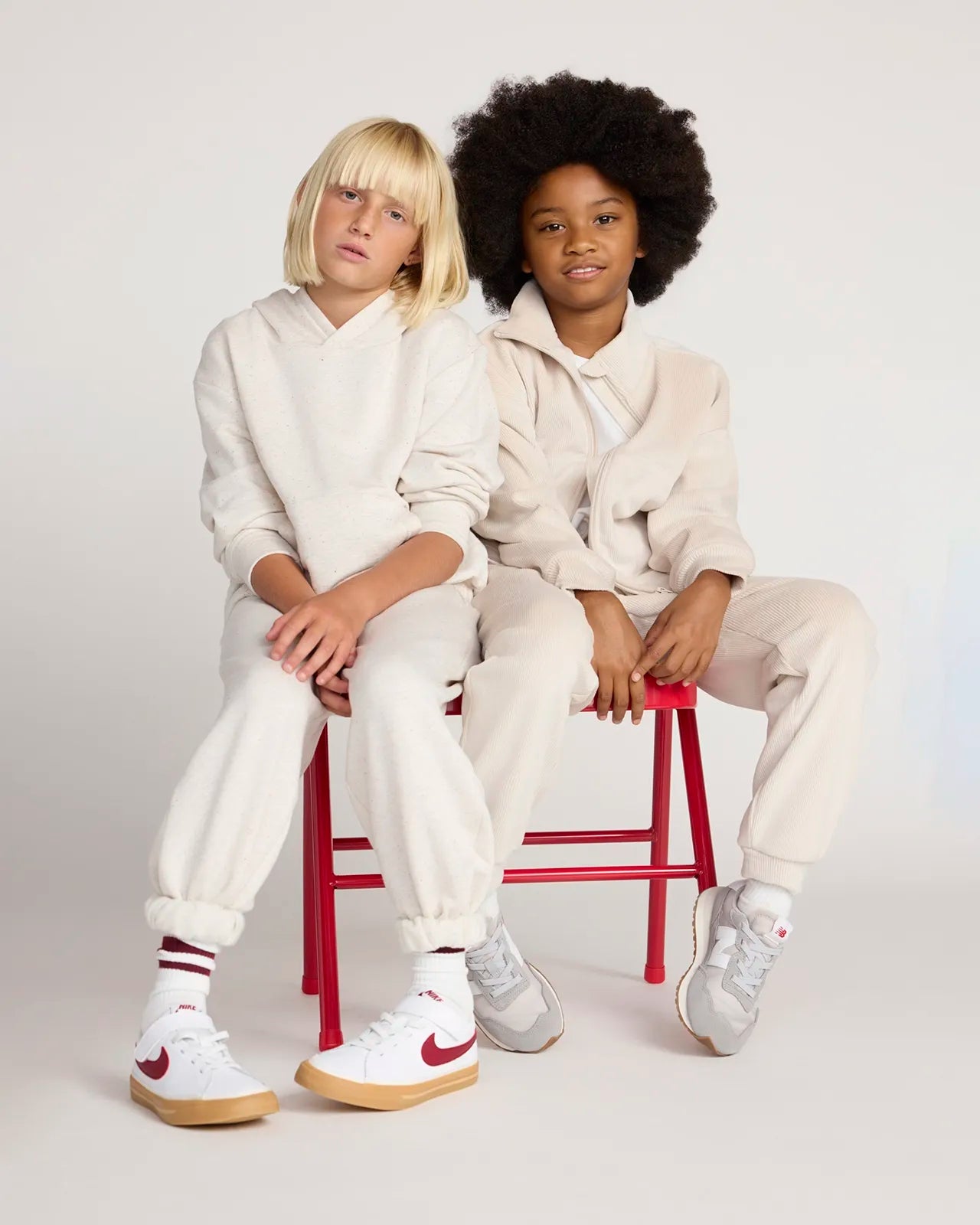 The Kids' Ecovero™ + GRS Certified Recycled Polyester Candy Fleece Hoodie - White