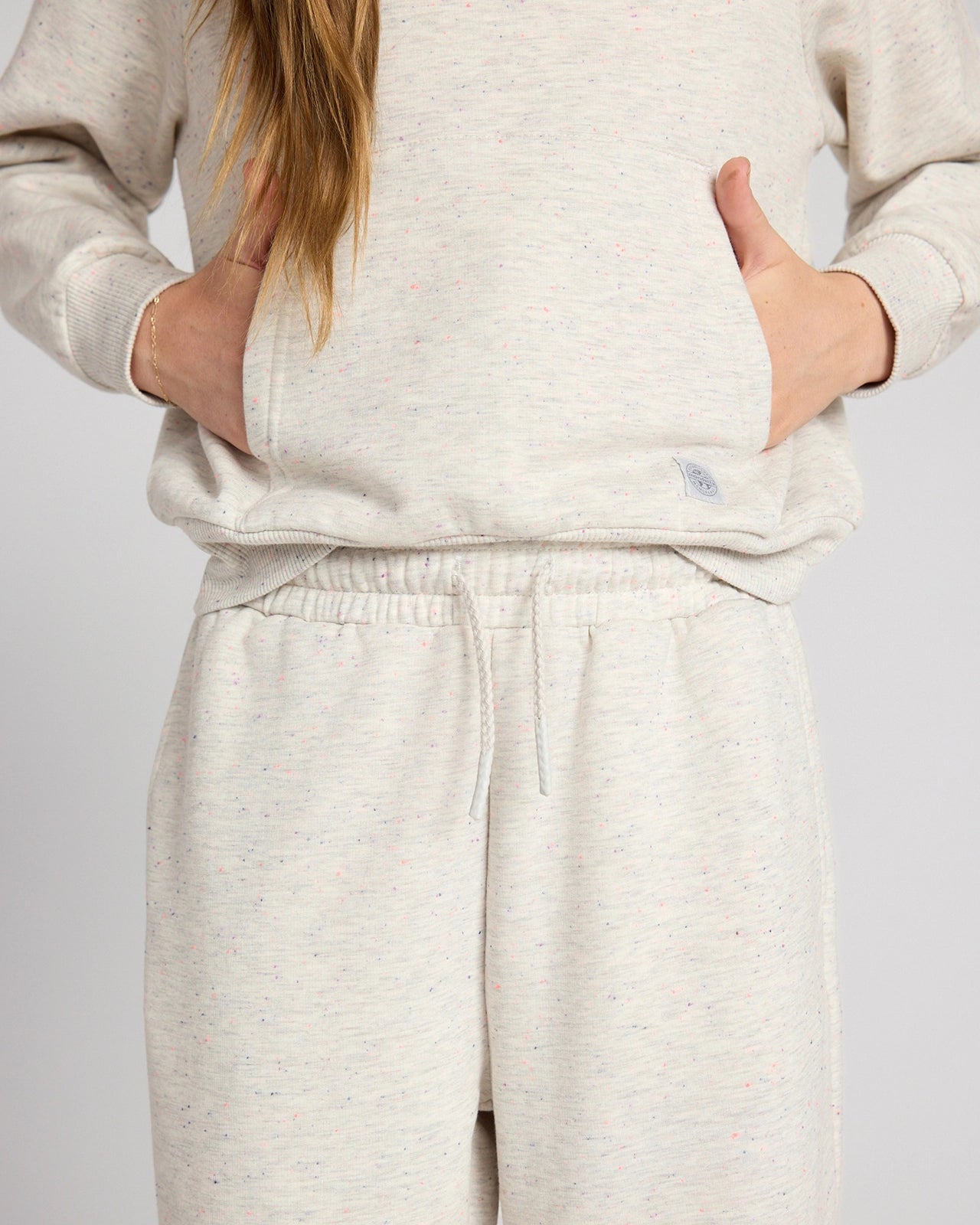 The Kids' Ecovero™ + GRS Certified Recycled Poly Candy Fleece Hoodie - White