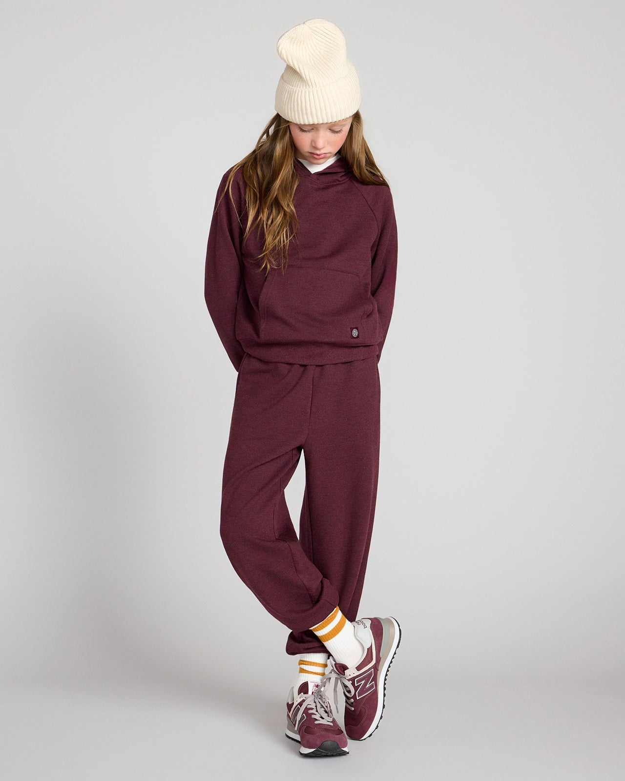 The Kids' Ecovero™ + GRS Certified Recycled Poly Candy Fleece Hoodie - Purple