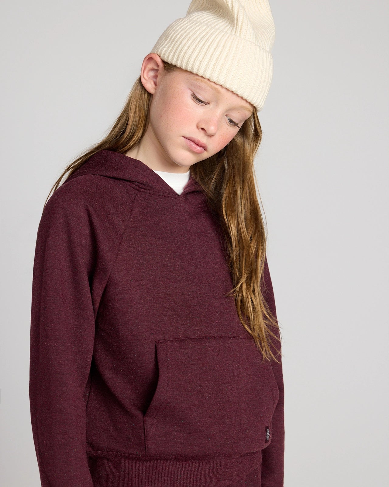 The Kids' Ecovero™ + GRS Certified Recycled Poly Candy Fleece Hoodie - Purple