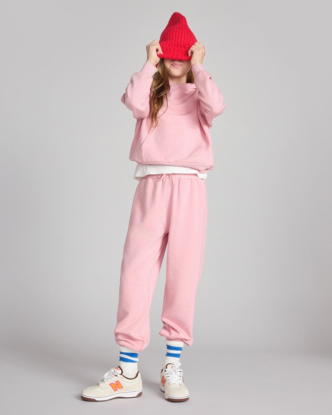 The Kids' Ecovero™ + GRS Certified Recycled Poly Candy Fleece Jogger - Pink