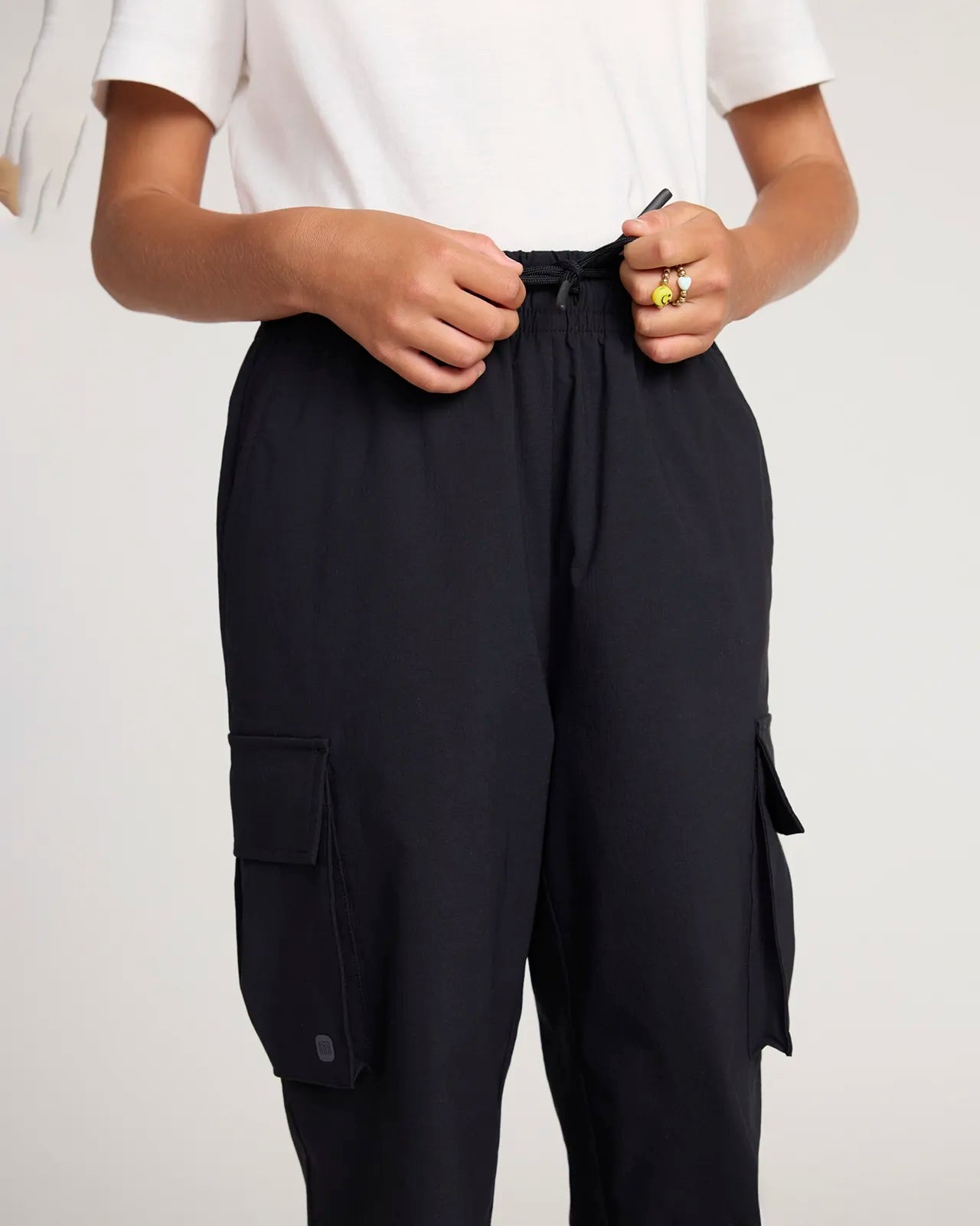 The Kids' Warm Stretch GRS Certified Recycled Nylon Cargo Pant - Black