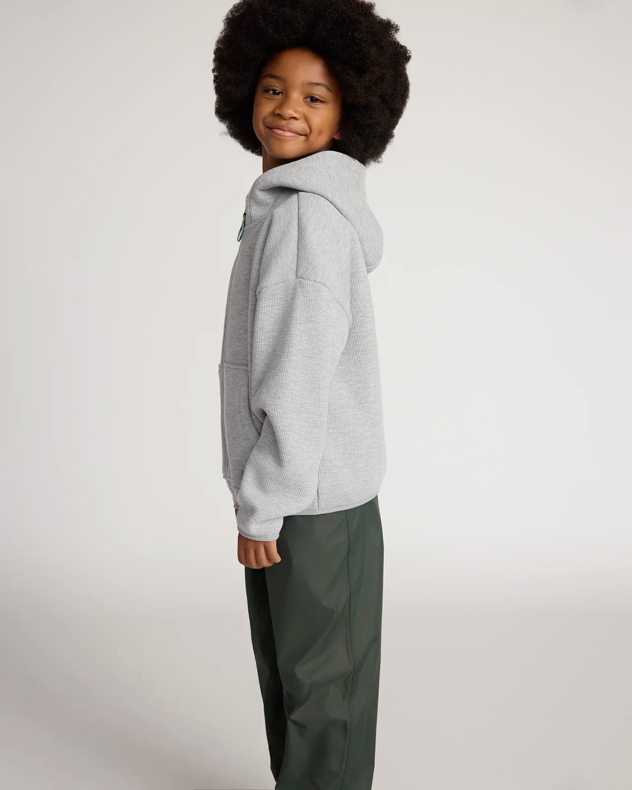 The Kids' Soft Luxe Organic Cotton + GRS Certified Recycled Polyester Jacket - Heather Grey