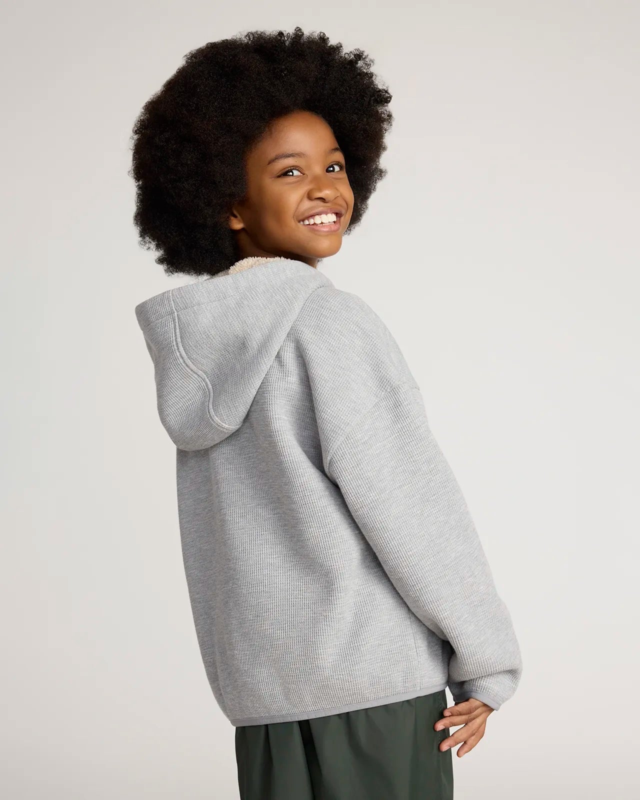 The Kids' Soft Luxe Organic Cotton + GRS Certified Recycled Polyester Jacket - Heather Grey