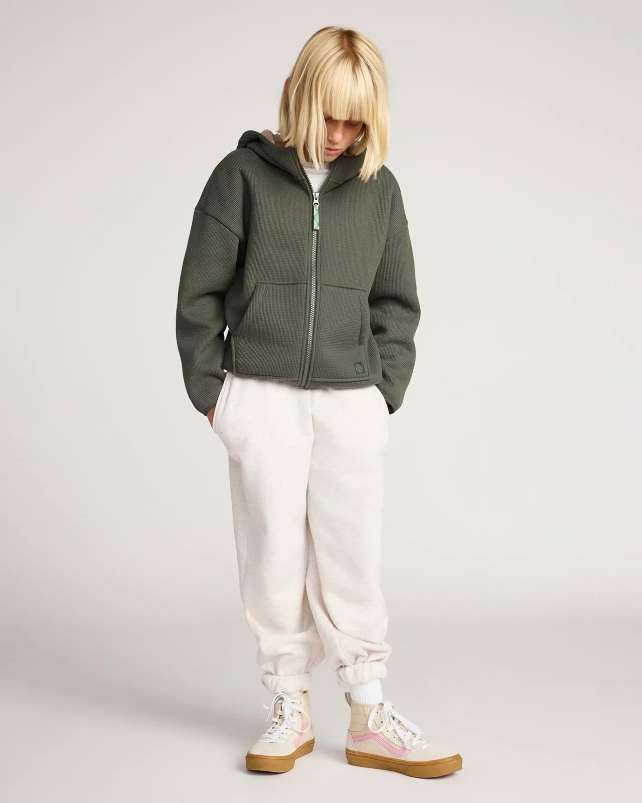 The Kids' Soft Luxe Organic Cotton + GRS Certified Recycled Poly Jacket - Kambaba Green