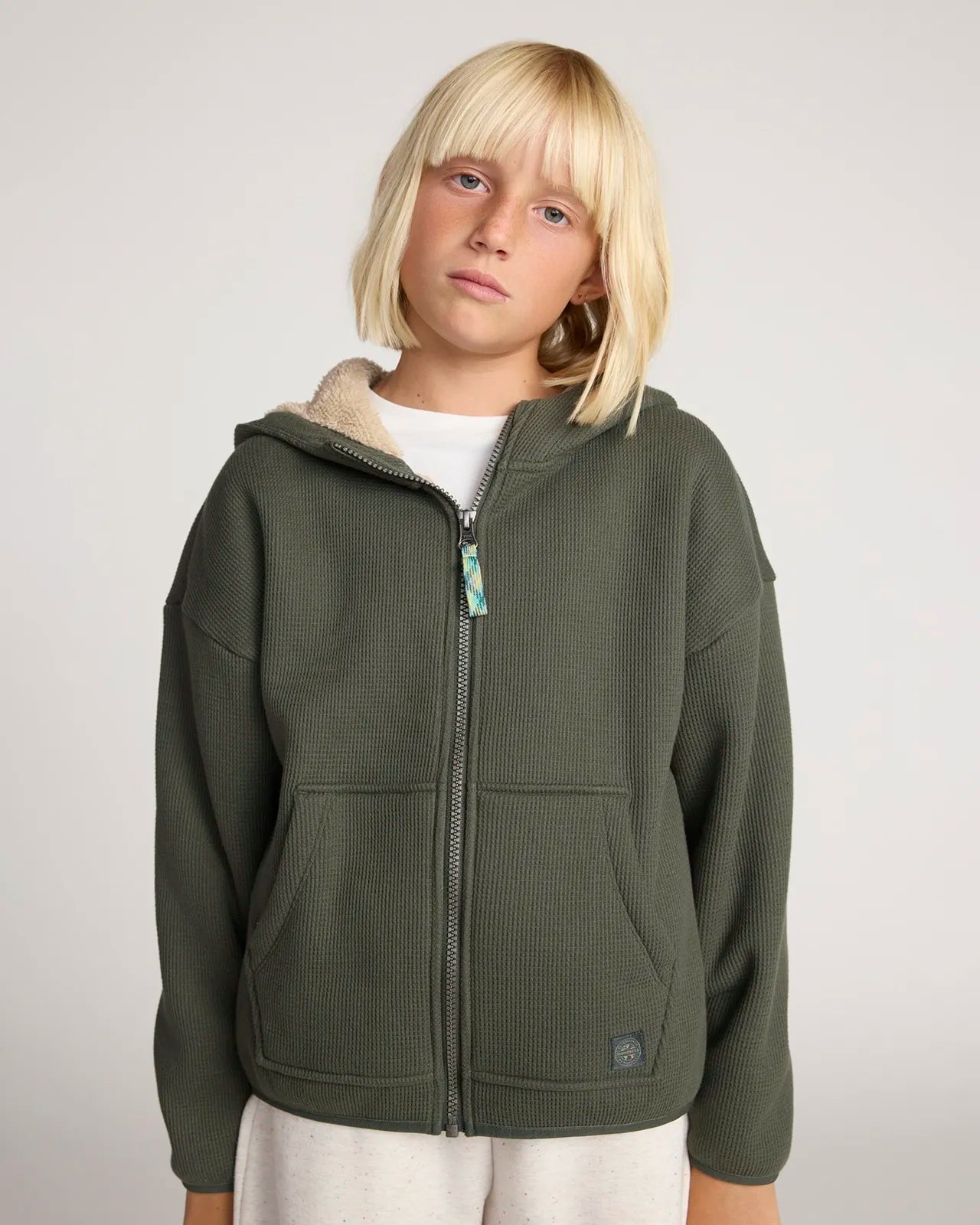 The Kids' Soft Luxe Organic Cotton + GRS Certified Recycled Poly Jacket - Kambaba Green