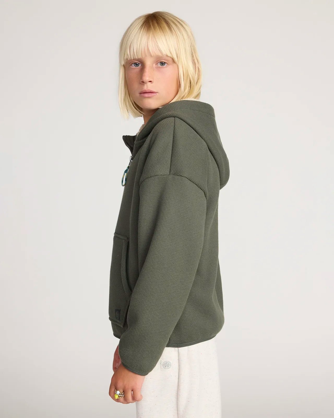 The Kids' Soft Luxe Organic Cotton + GRS Certified Recycled Poly Jacket - Kambaba Green