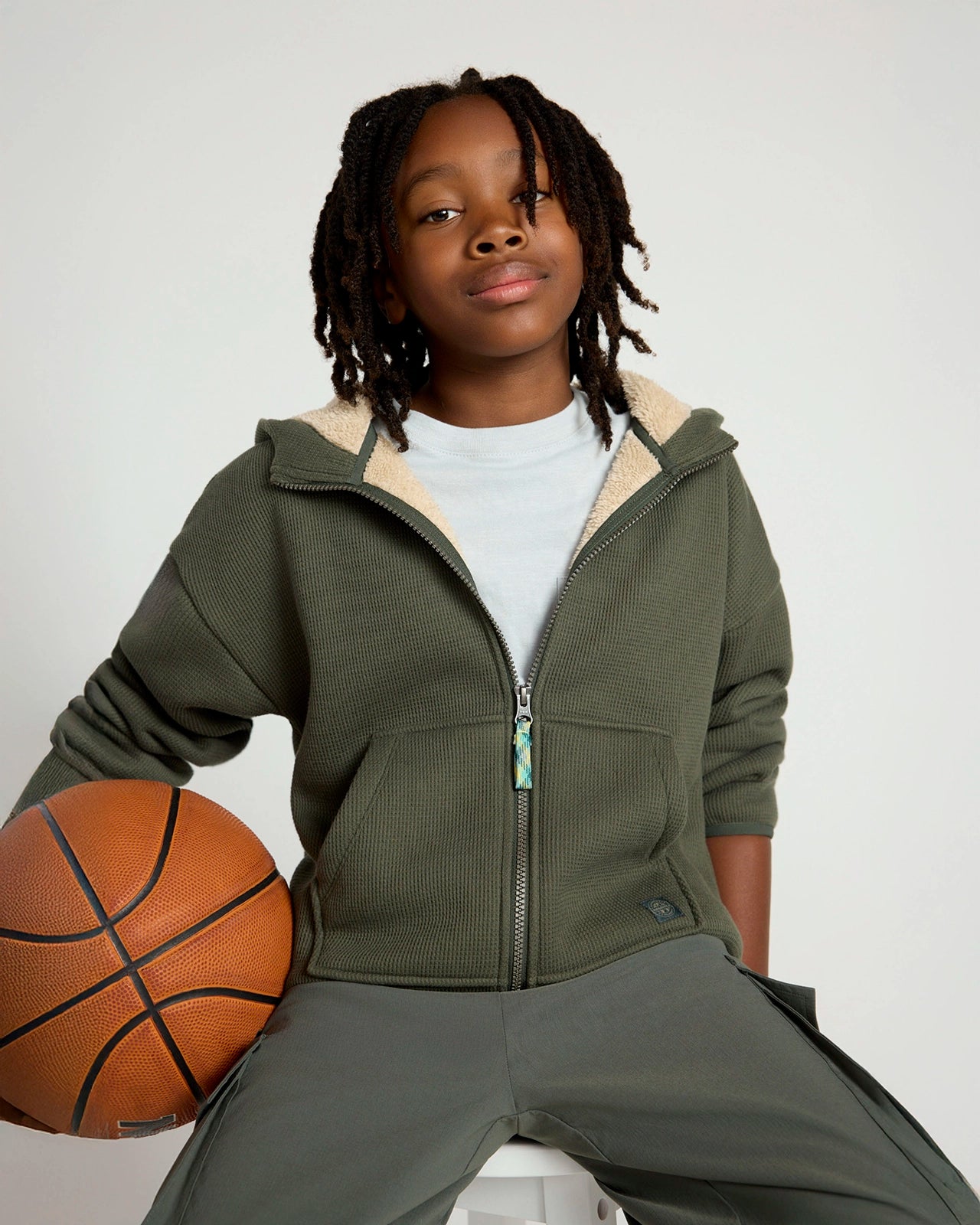 The Kids' Soft Luxe Organic Cotton + GRS Certified Recycled Poly Jacket - Kambaba Green