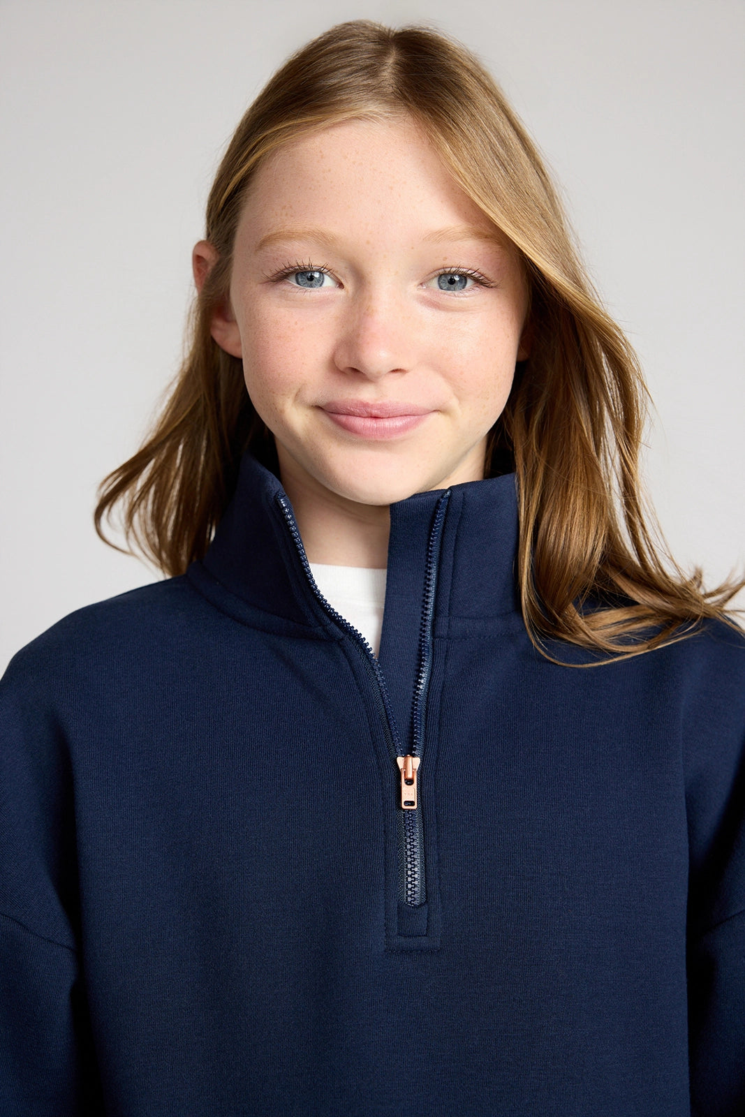 The Soft GRS Certified Recycled Poly + Organic Cotton 1/2 Zip Top