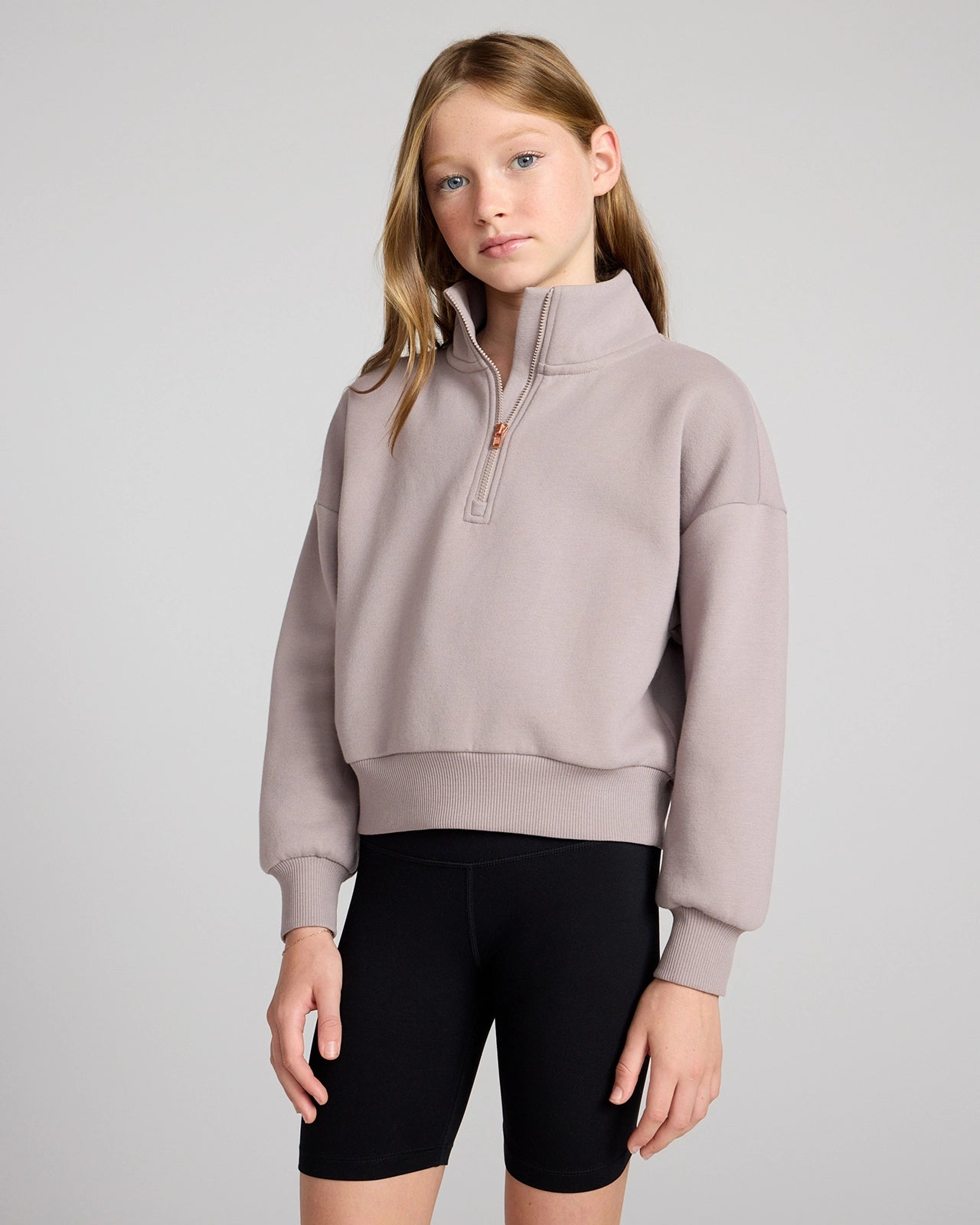 The Soft GRS Certified Recycled Poly + Organic Cotton 1/2 Zip Top