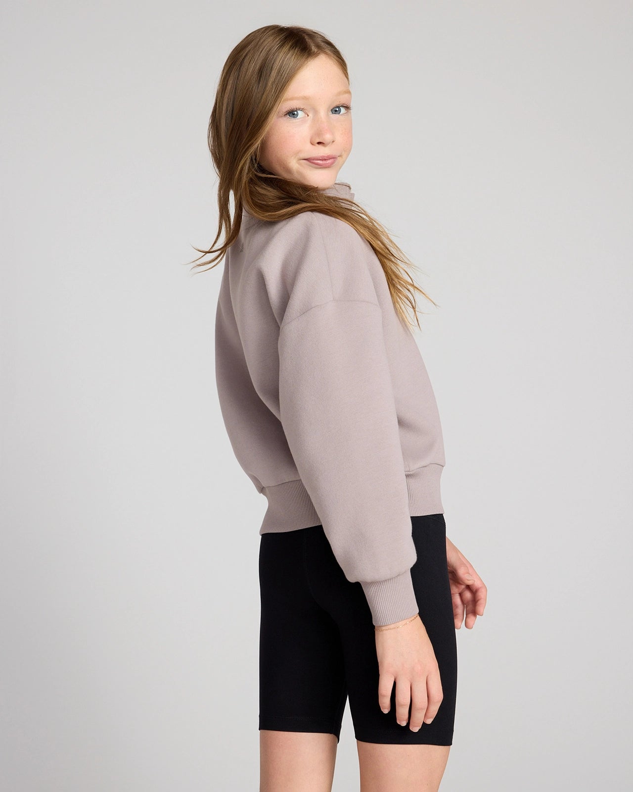The Soft GRS Certified Recycled Poly + Organic Cotton 1/2 Zip Top