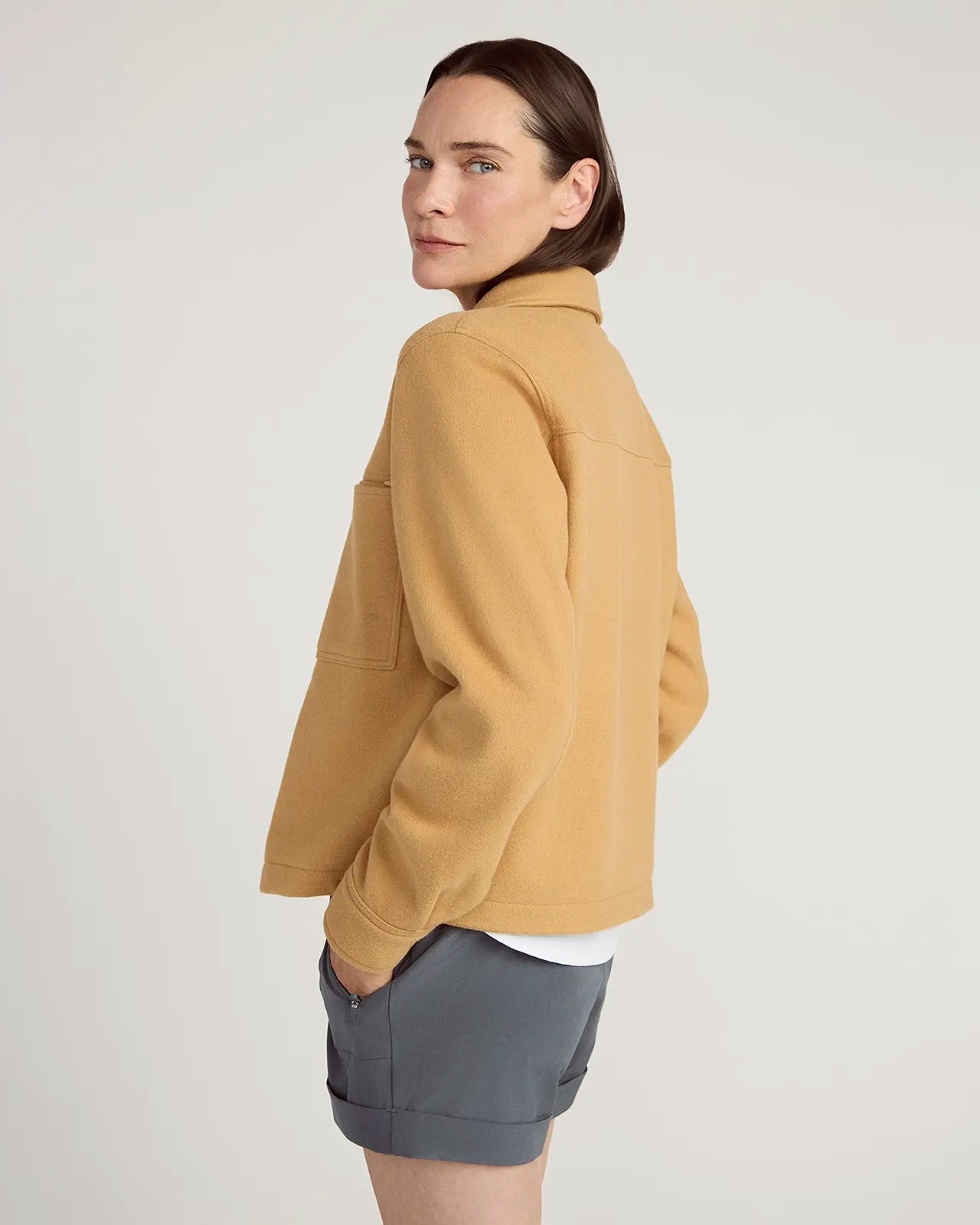 The On-the-Go GRS Certified Recycled Polyester Cropped Jacket - Camel