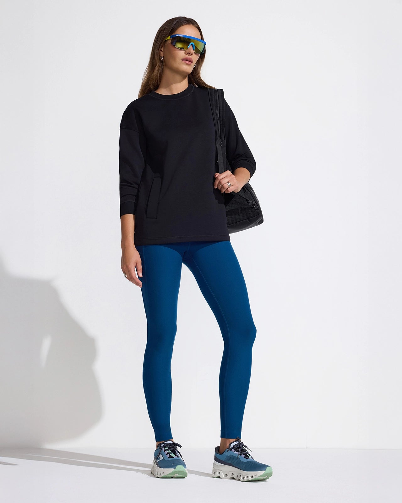 The Active Half-Moon Power Mesh GRS Certified Recycled Poly Legging - Navy