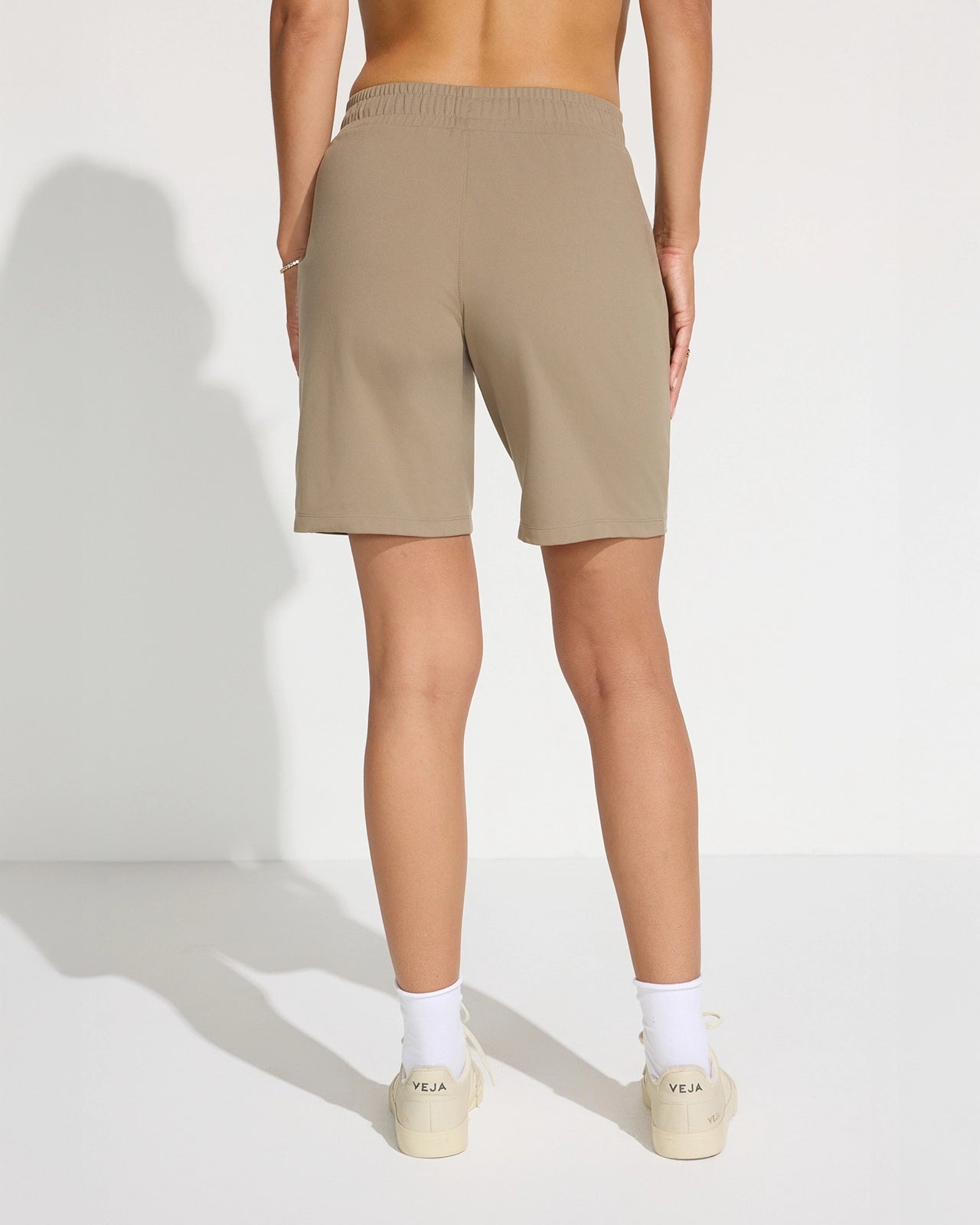 The Soft Stretch GRS Certified Recycled Poly Bermuda Short - Light Brown