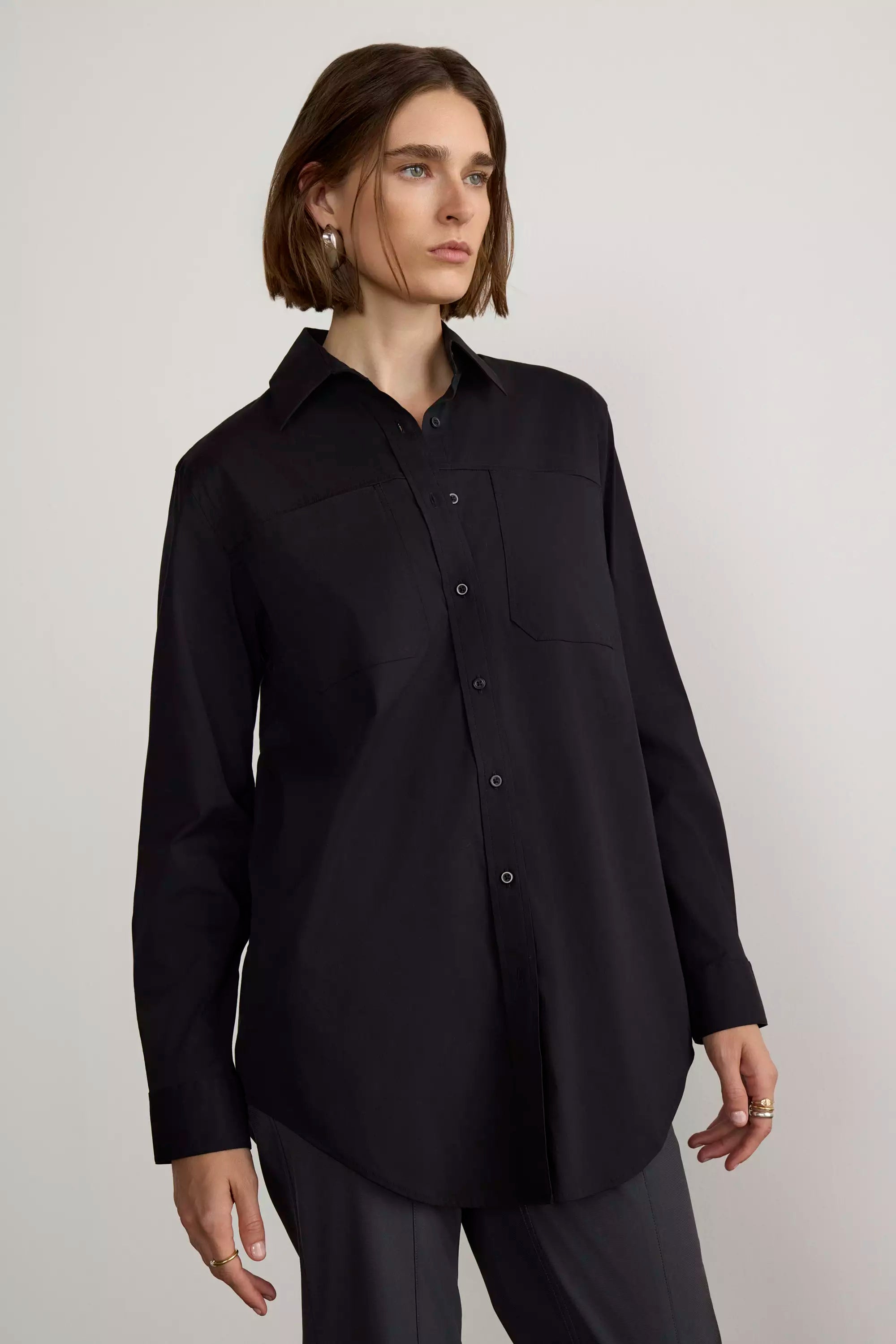 Suitable Oversized Cargo Shirt - Black