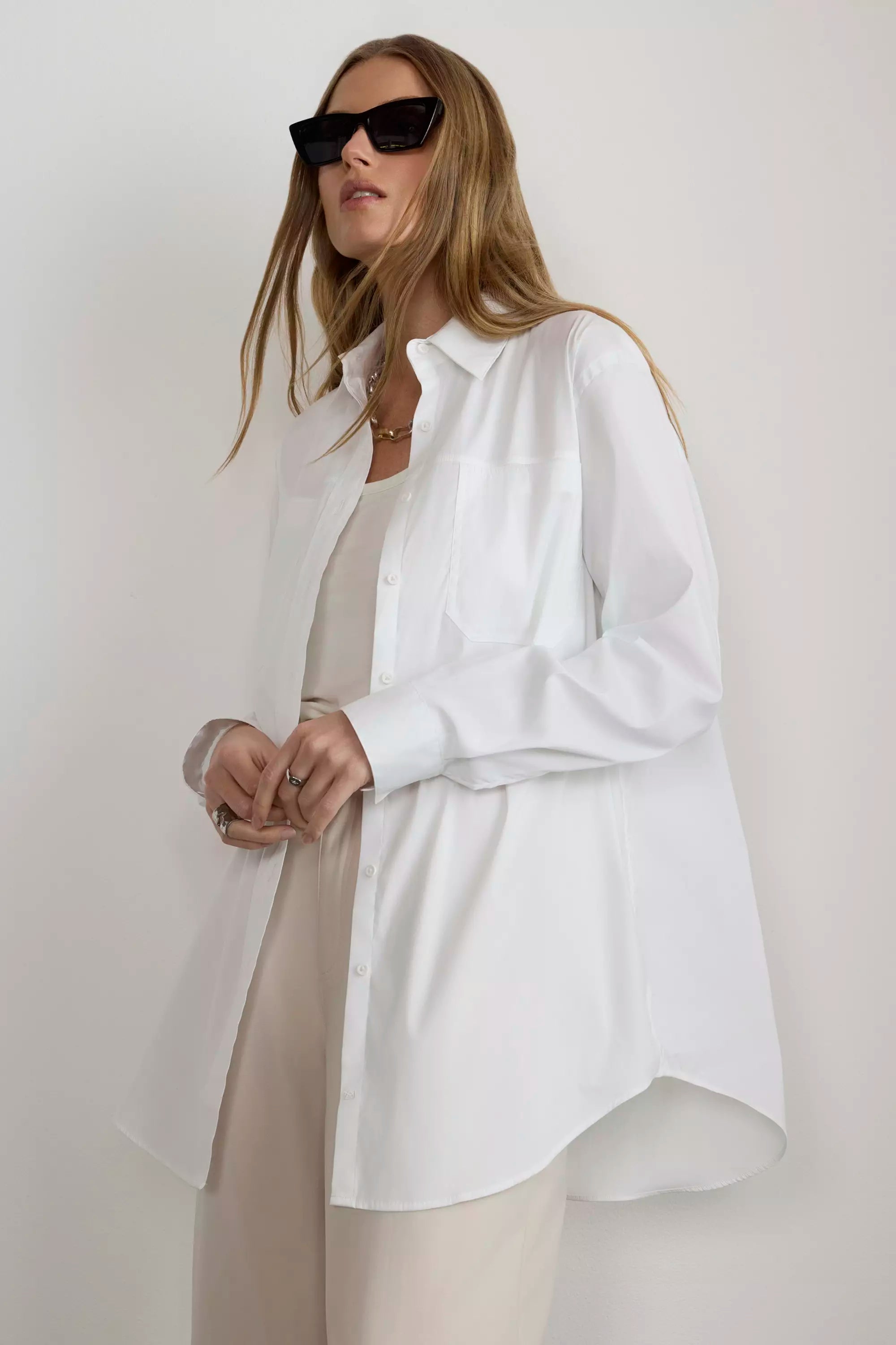 Suitable Oversized Cargo Shirt - Bright White