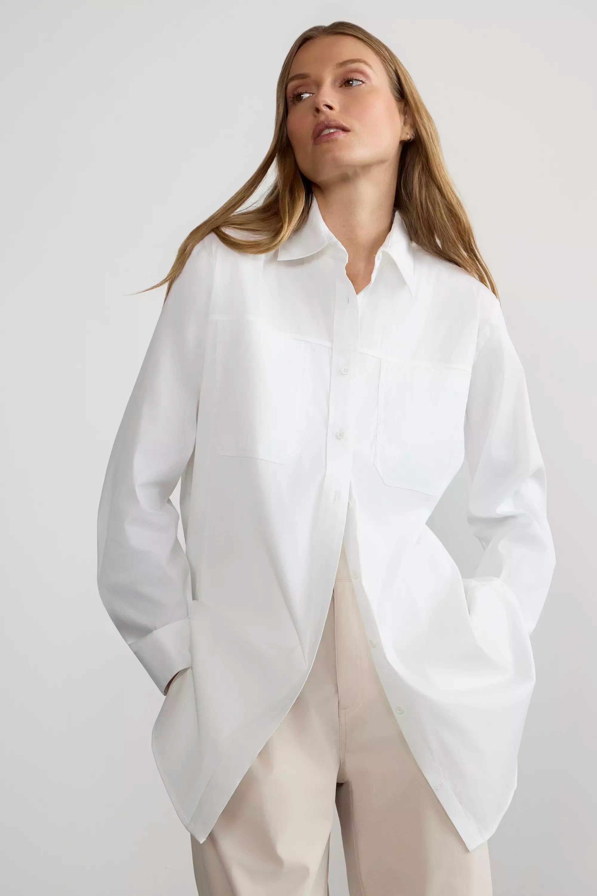 Suitable Oversized Cargo Shirt - Bright White