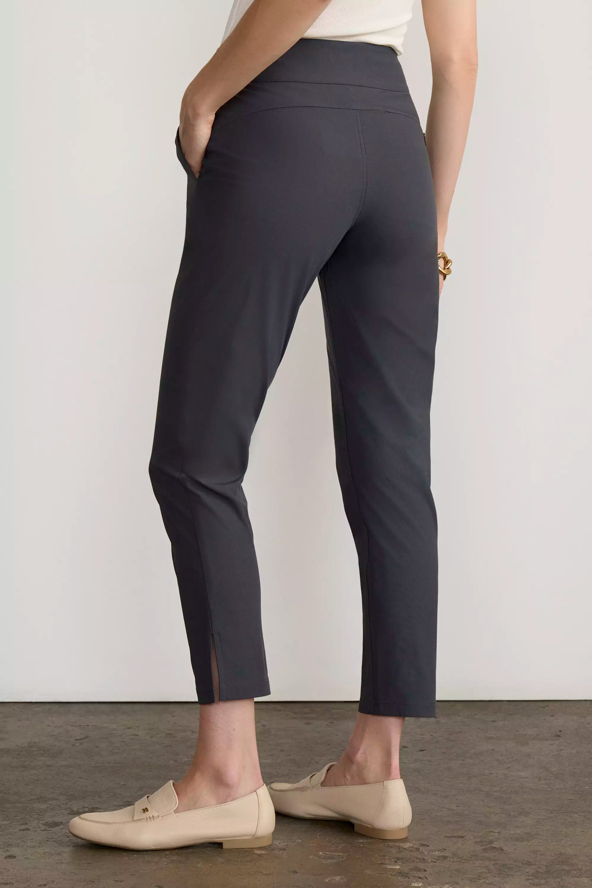 Limitless High-Rise Ankle Pant with Pleats - Asphalt