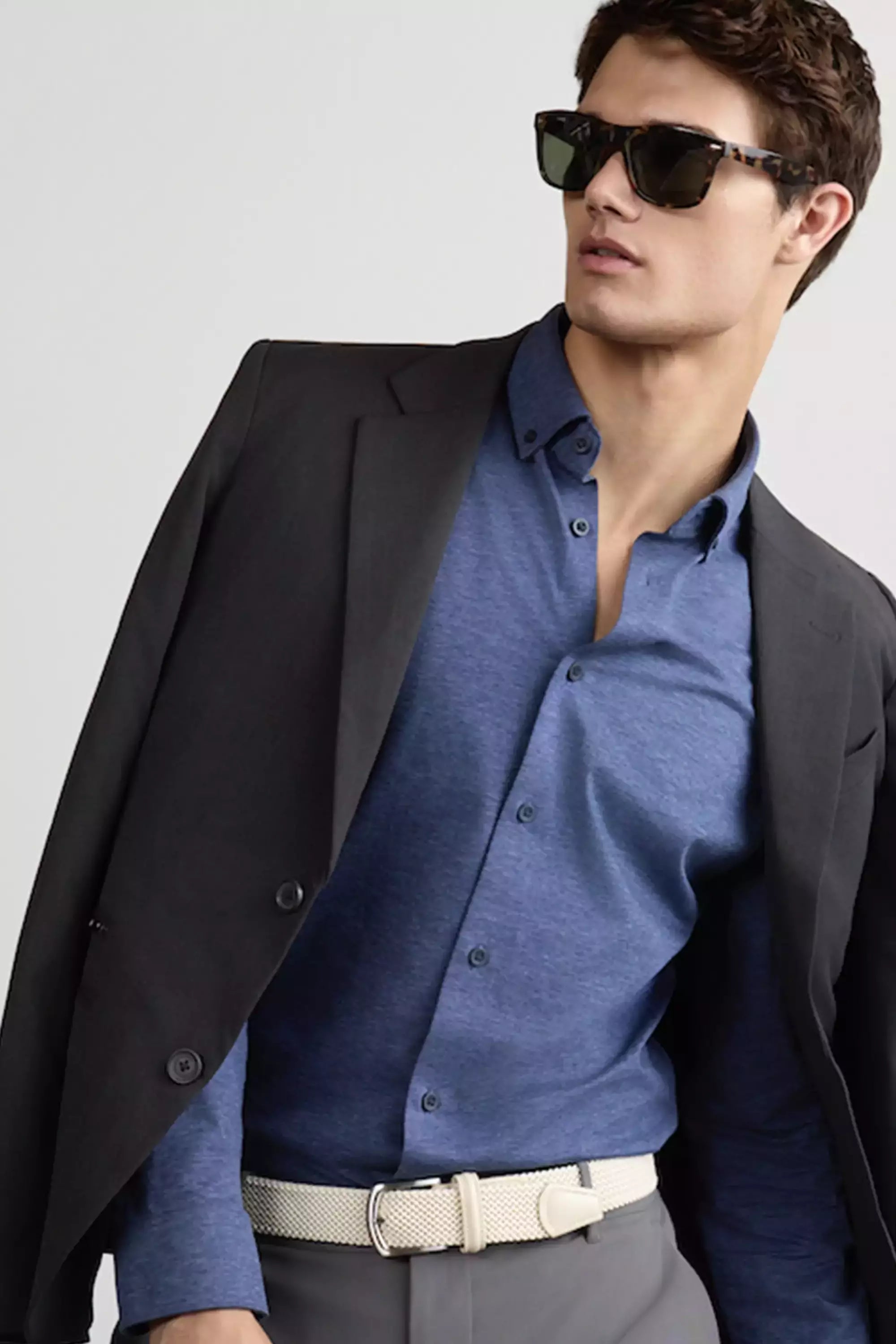 Integrity Slim-Fit FlexPique Shirt - Heathered Blue